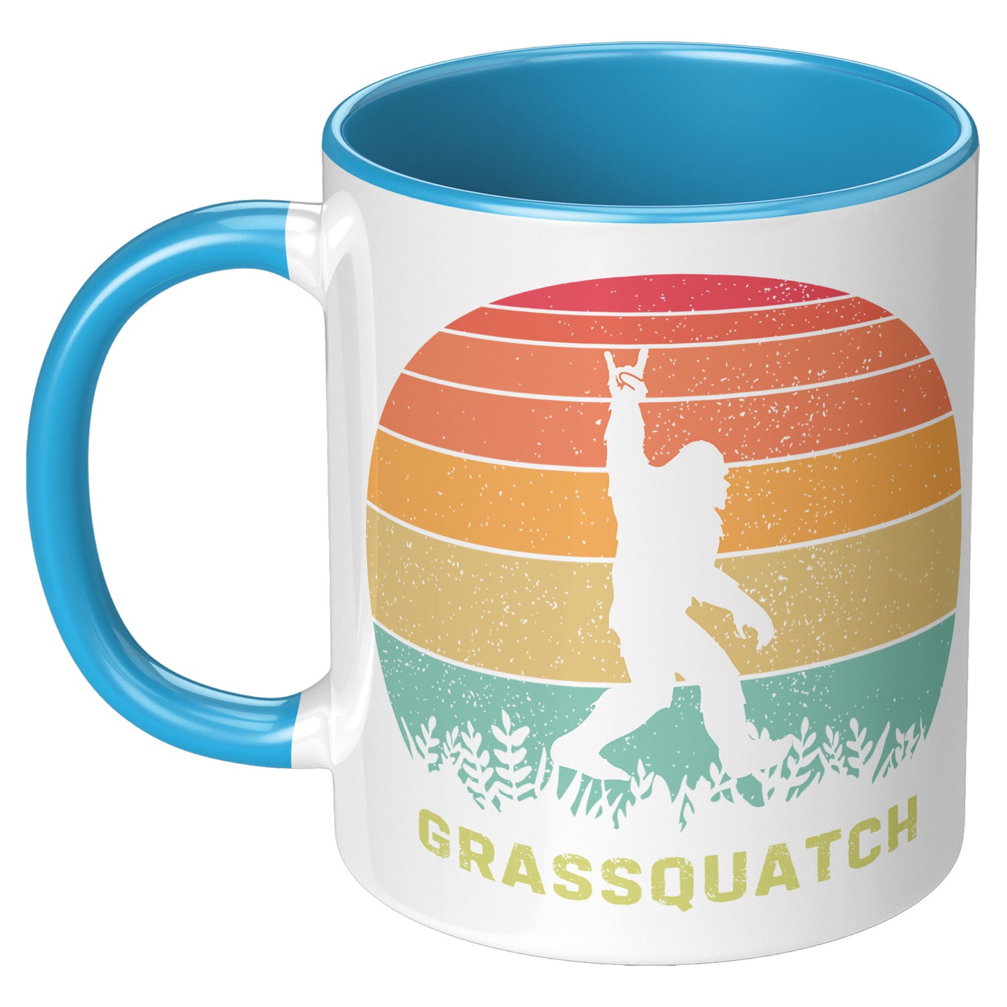 Grassquatch 11oz Accent Mug, Bluegrass Mug, Sasquatch Lover Gift, Funny Mug