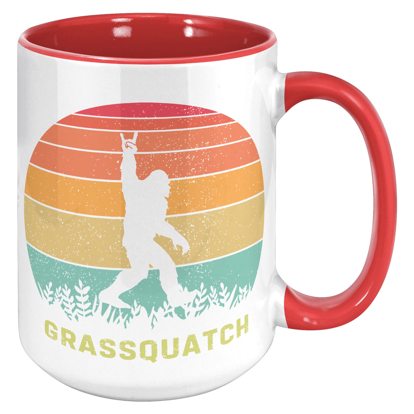 Grassquatch 15oz Accent Mug, Bluegrass Mug, Sasquatch Lover Gift, Funny Mug