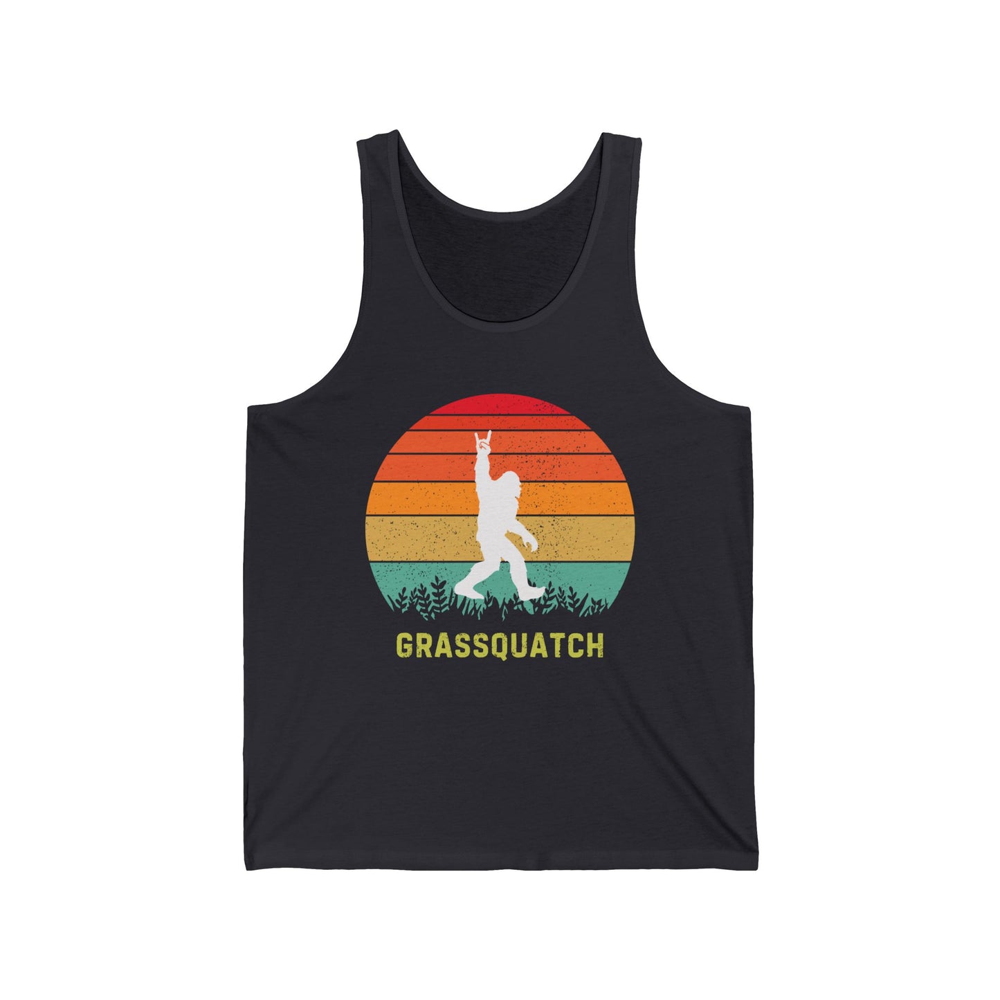 Grassquatch Unisex Jersey Tank Top, Bluegrass Tank Top, Sasquatch Lover Gift, Funny Tank Top, Music Lover Gift