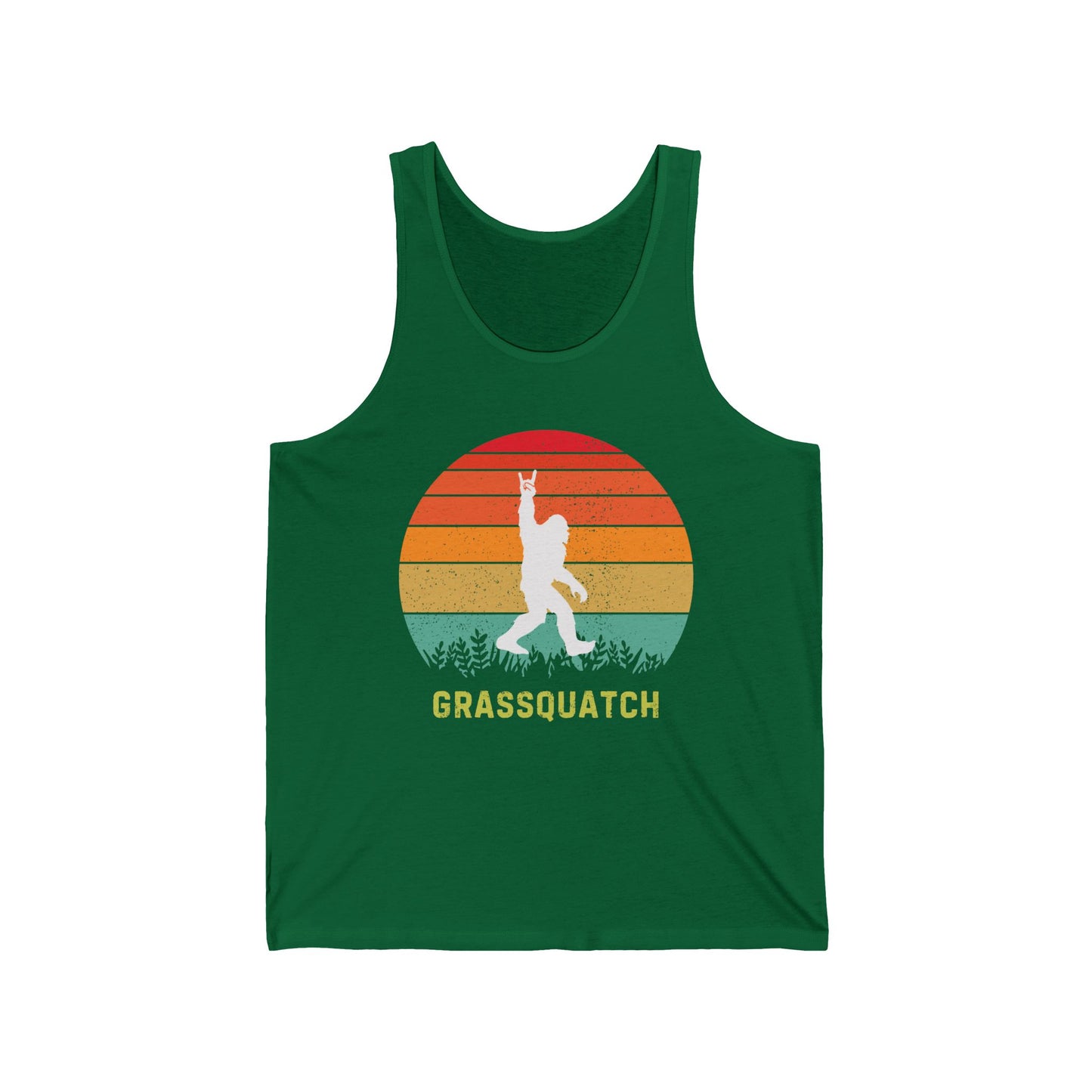 Grassquatch Unisex Jersey Tank Top, Bluegrass Tank Top, Sasquatch Lover Gift, Funny Tank Top, Music Lover Gift