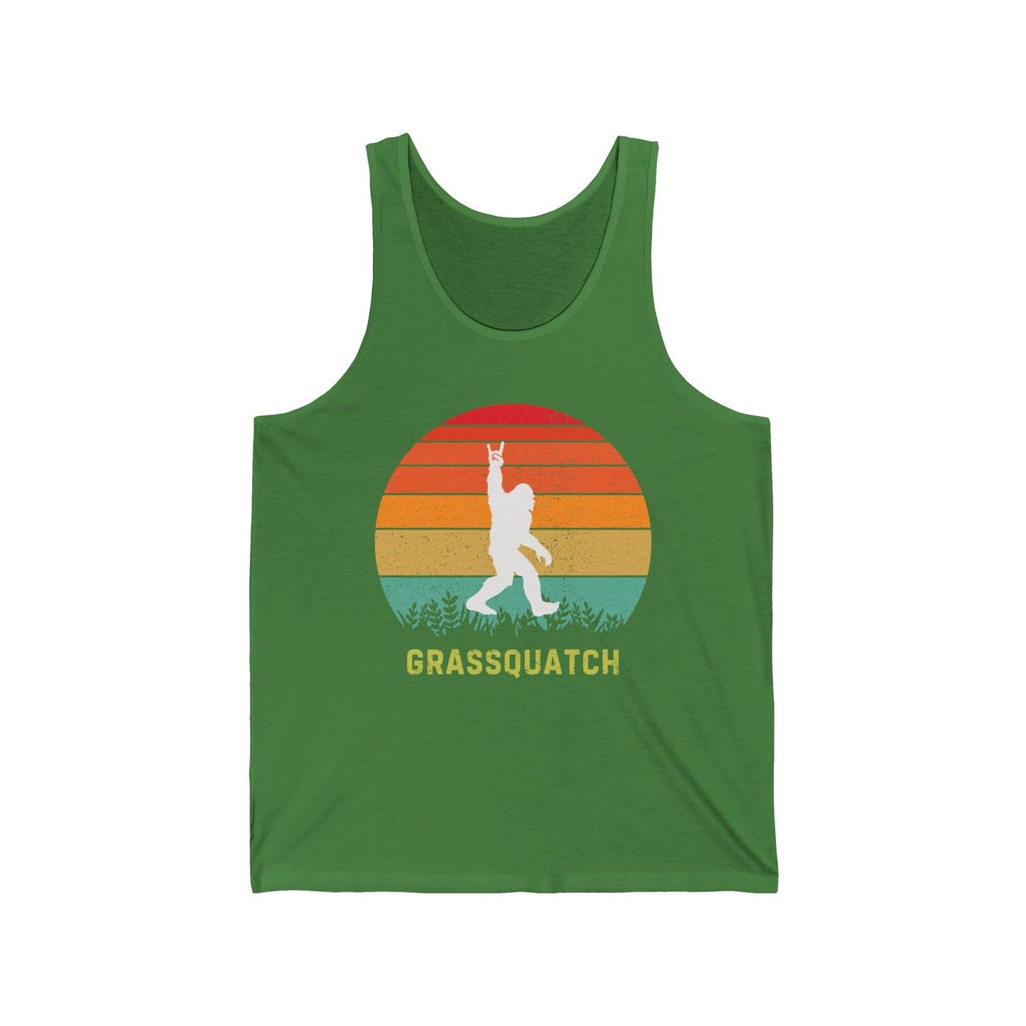 Grassquatch Unisex Jersey Tank Top, Bluegrass Tank Top, Sasquatch Lover Gift, Funny Tank Top, Music Lover Gift