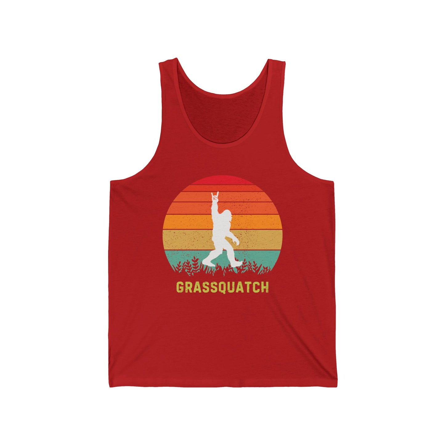 Grassquatch Unisex Jersey Tank Top, Bluegrass Tank Top, Sasquatch Lover Gift, Funny Tank Top, Music Lover Gift