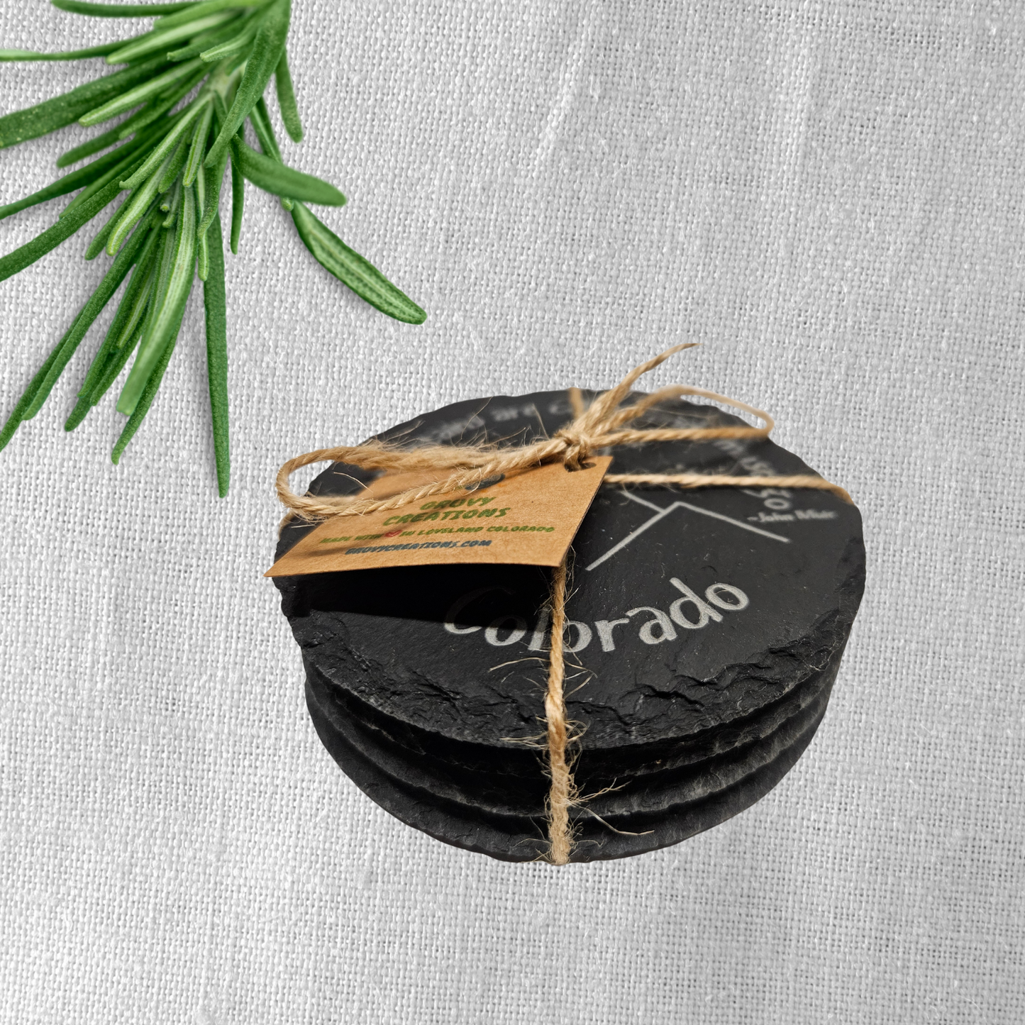 The Mountains are Calling and I Must Go Slate Coaster 4 Pack