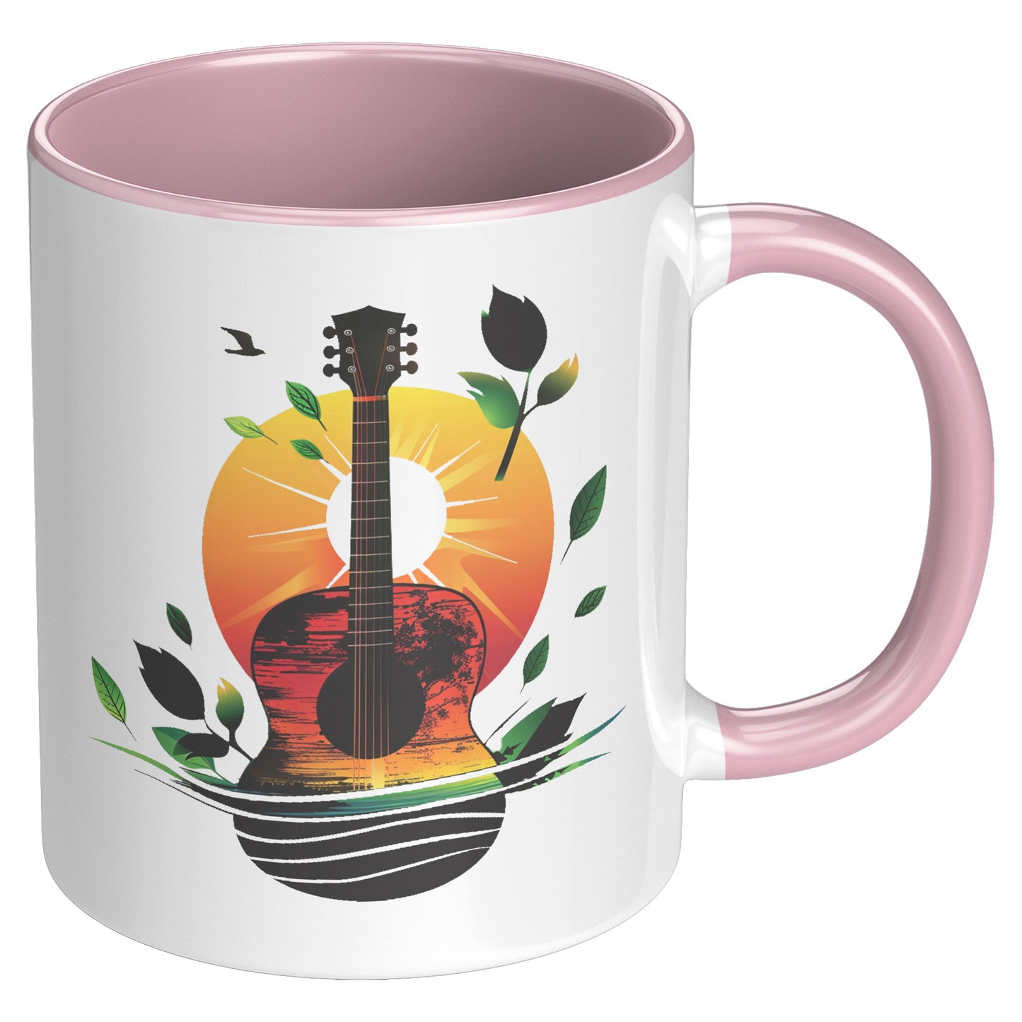Guitar Sunset 11oz Accent Coffee Mug Guitar Player Gift, Guitar Lover Gift