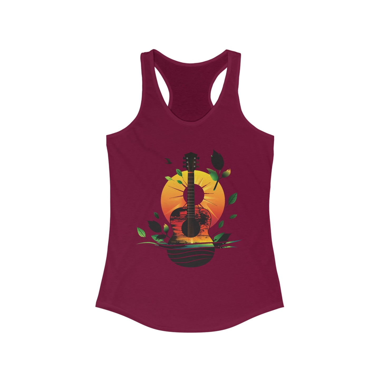 Guitar Sunset Racerback Tank Top, Bluegrass Tank Top, Music Lover Gift, Festival Tee, Guitar Lover Gift