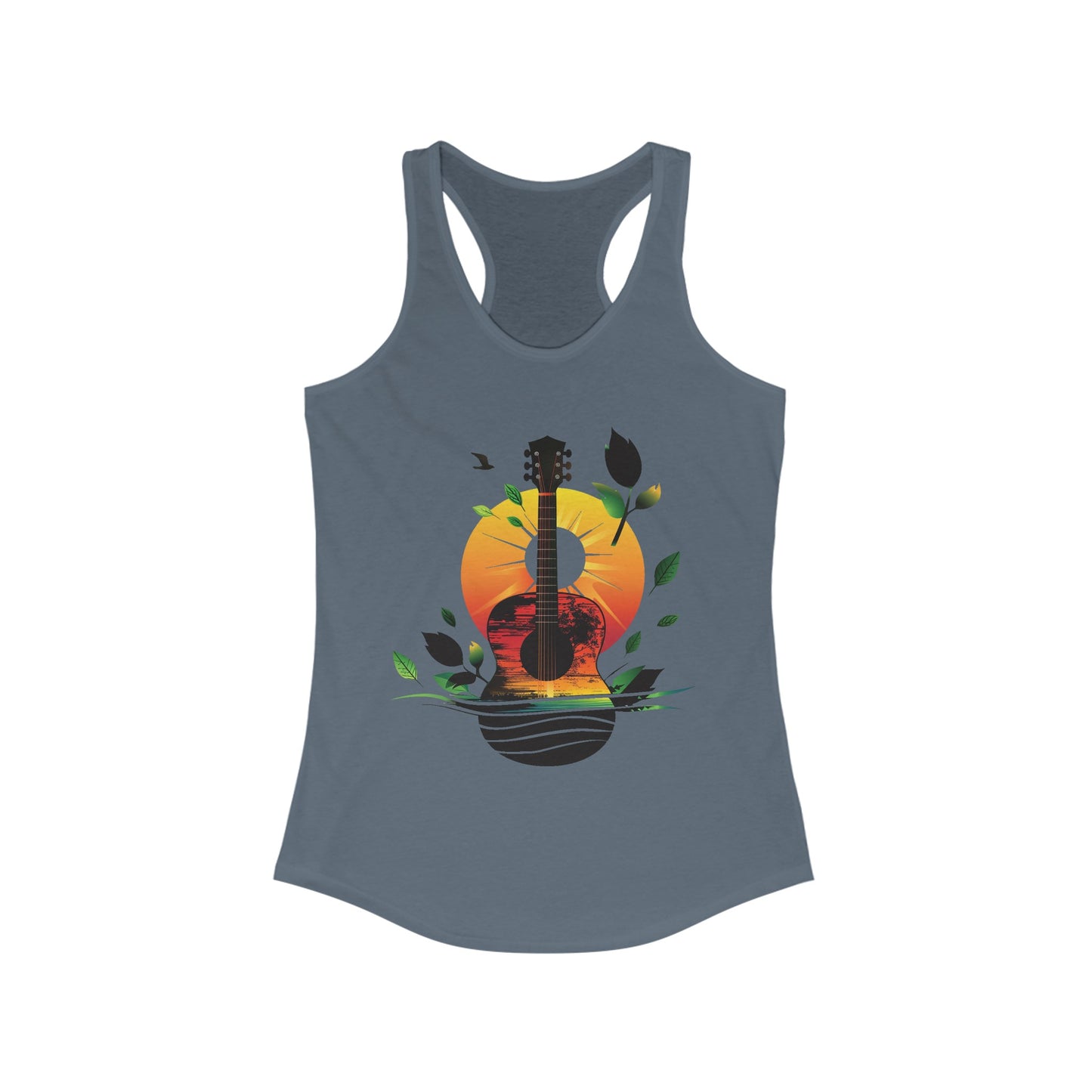 Guitar Sunset Racerback Tank Top, Bluegrass Tank Top, Music Lover Gift, Festival Tee, Guitar Lover Gift