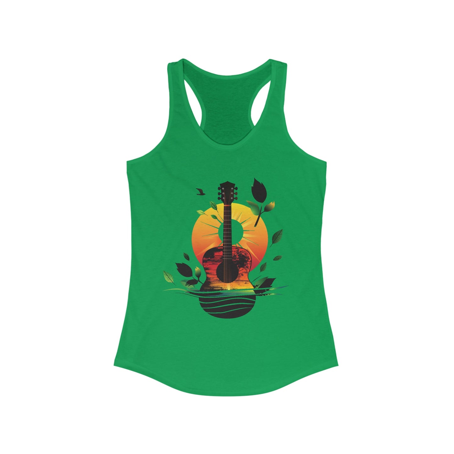 Guitar Sunset Racerback Tank Top, Bluegrass Tank Top, Music Lover Gift, Festival Tee, Guitar Lover Gift