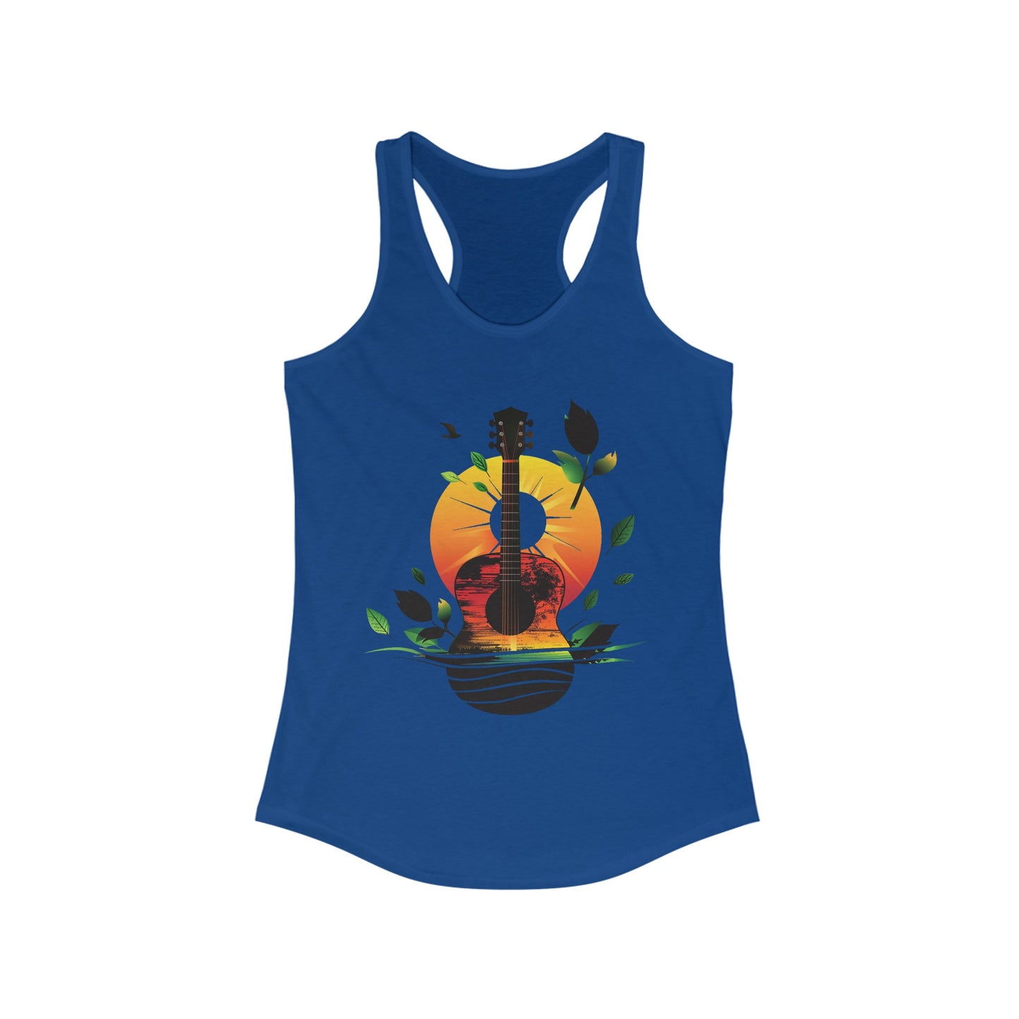 Guitar Sunset Racerback Tank Top, Bluegrass Tank Top, Music Lover Gift, Festival Tee, Guitar Lover Gift