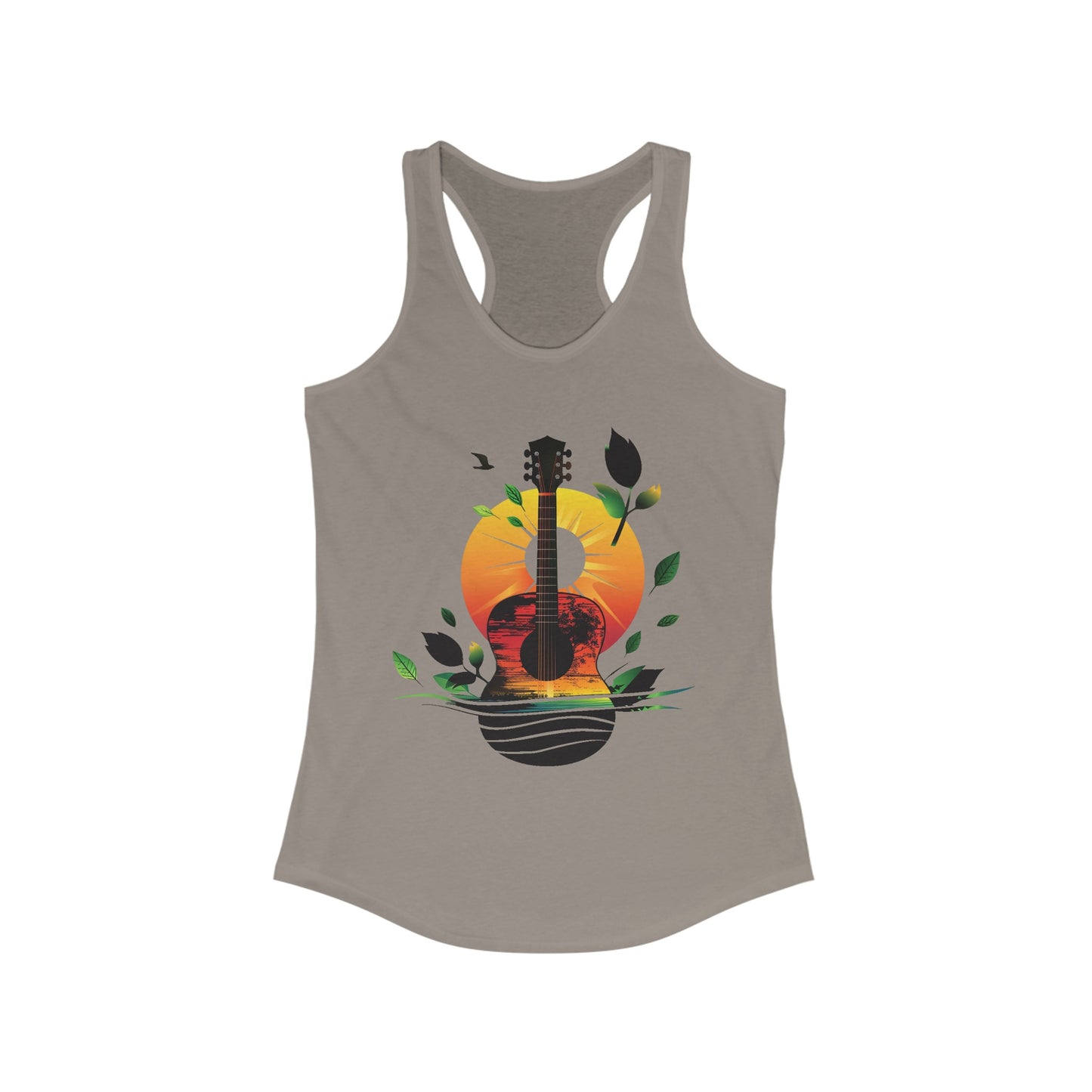 Guitar Sunset Racerback Tank Top, Bluegrass Tank Top, Music Lover Gift, Festival Tee, Guitar Lover Gift