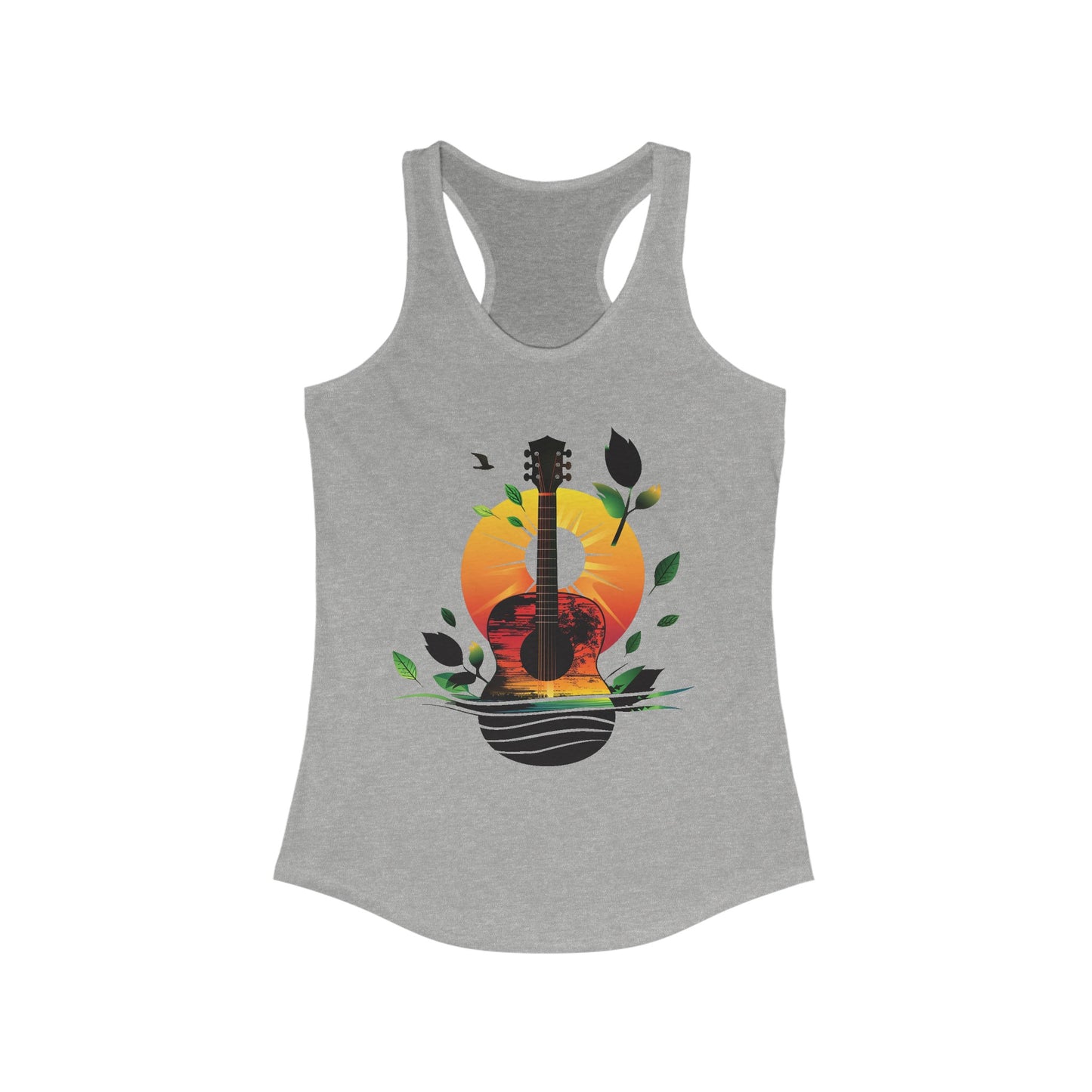 Guitar Sunset Racerback Tank Top, Bluegrass Tank Top, Music Lover Gift, Festival Tee, Guitar Lover Gift