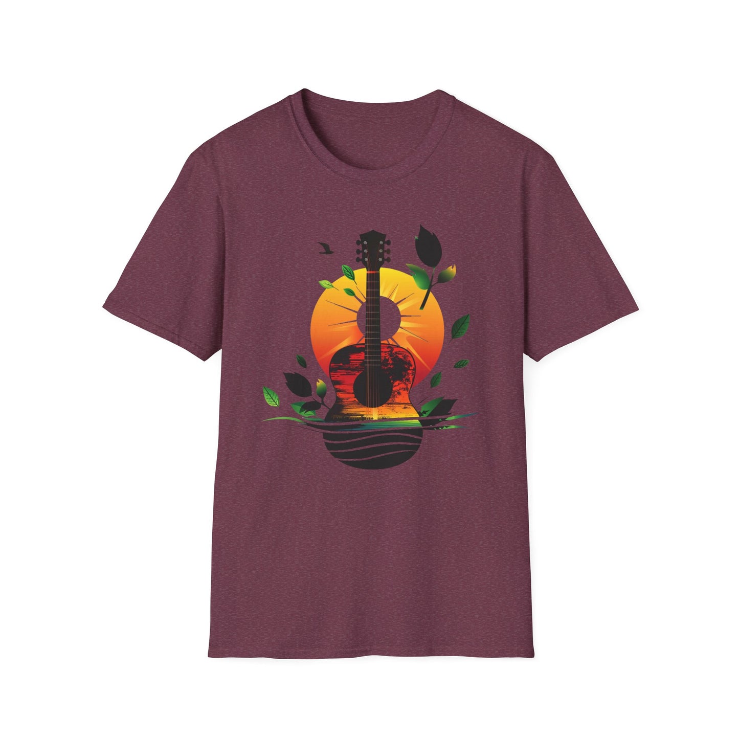 Guitar Sunset T-shirt, Music Lover Gift, Festival Tee, Boyfriend Gift, Girlfriend Gift, Music Instrument