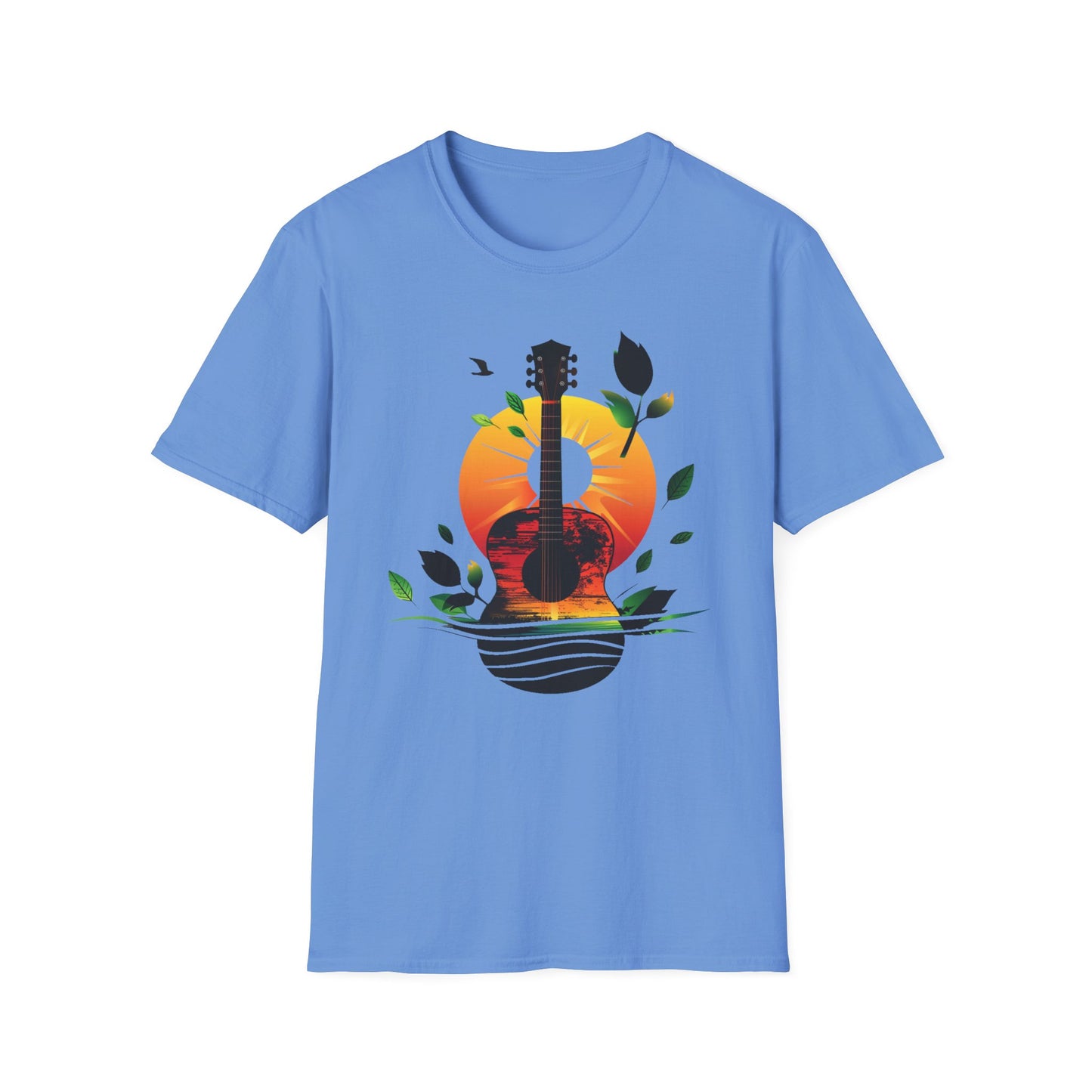 Guitar Sunset T-shirt, Music Lover Gift, Festival Tee, Boyfriend Gift, Girlfriend Gift, Music Instrument