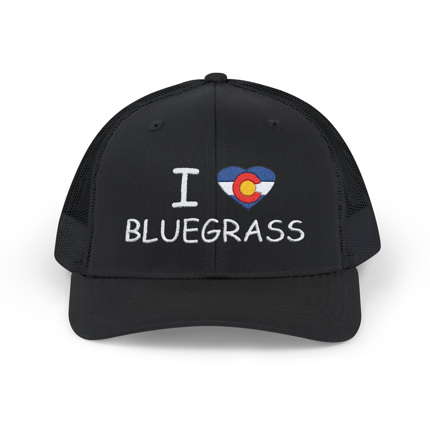 I Colorado Heart Bluegrass Embroidered Snapback Trucker Cap, Festival Hat