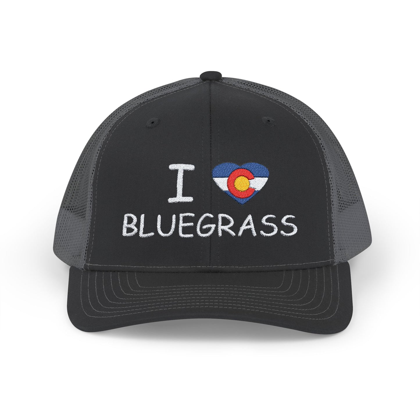 I Colorado Heart Bluegrass Embroidered Snapback Trucker Cap, Festival Hat
