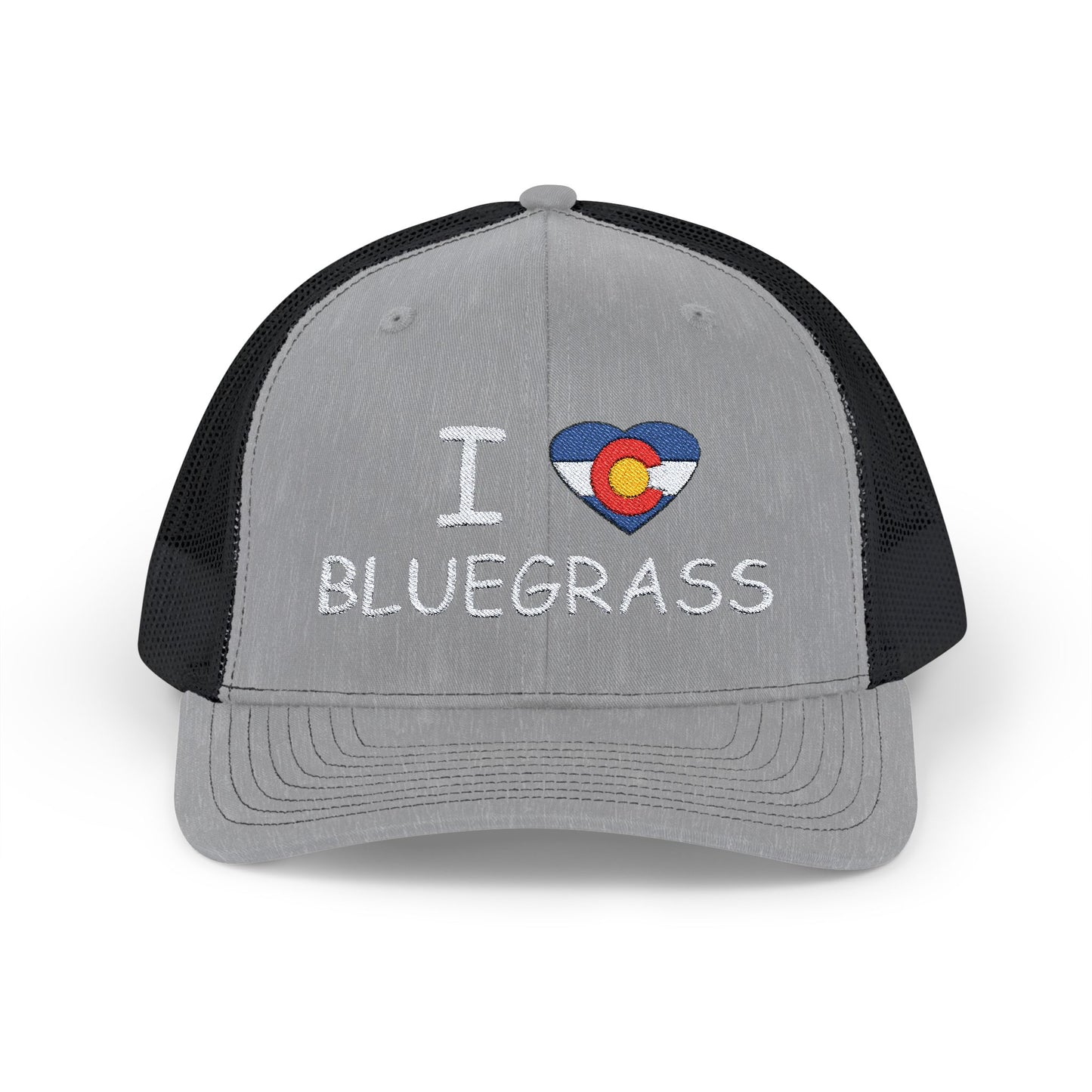 I Colorado Heart Bluegrass Embroidered Snapback Trucker Cap, Festival Hat