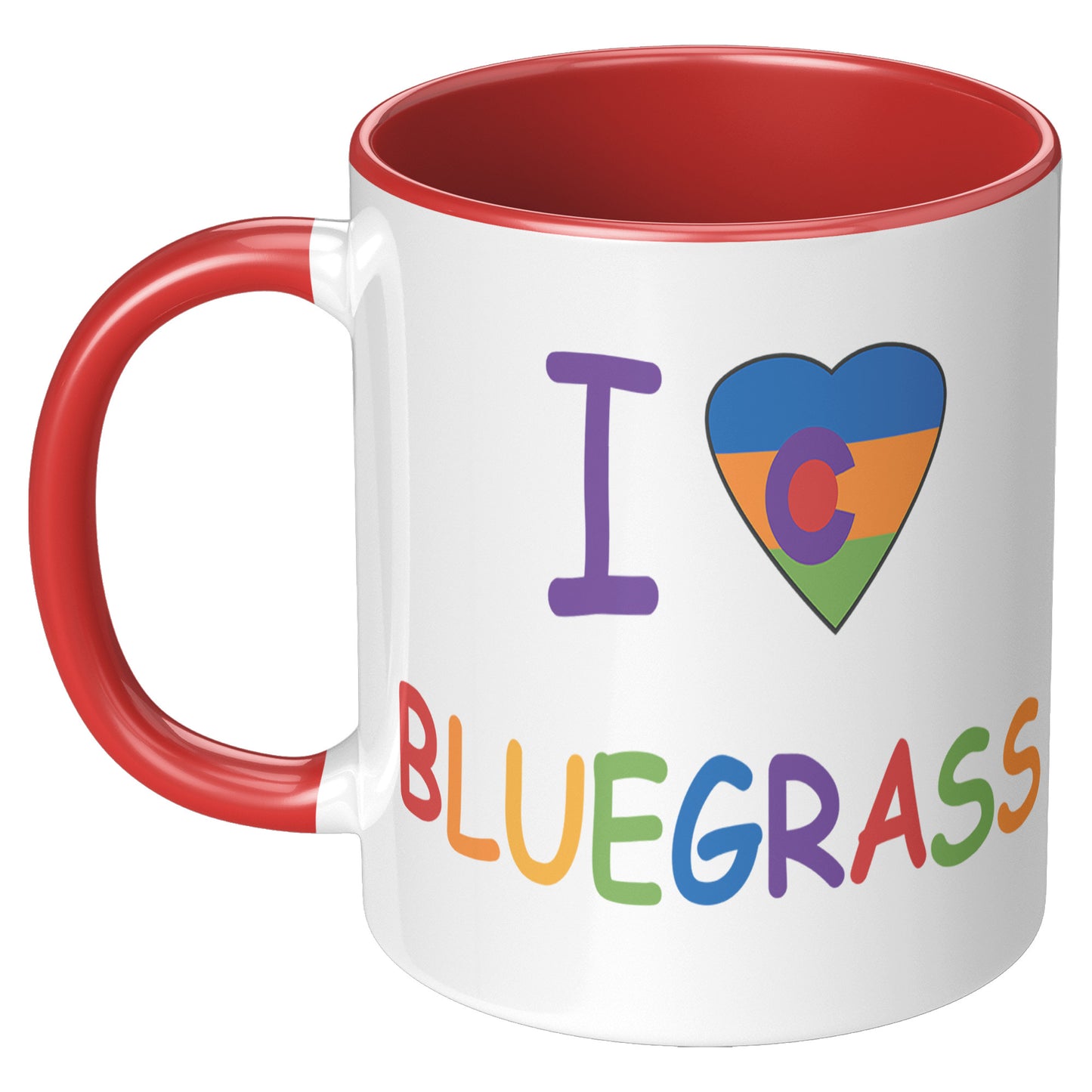 I Colorado Heart Love Bluegrass Pride 11oz Accent Mug