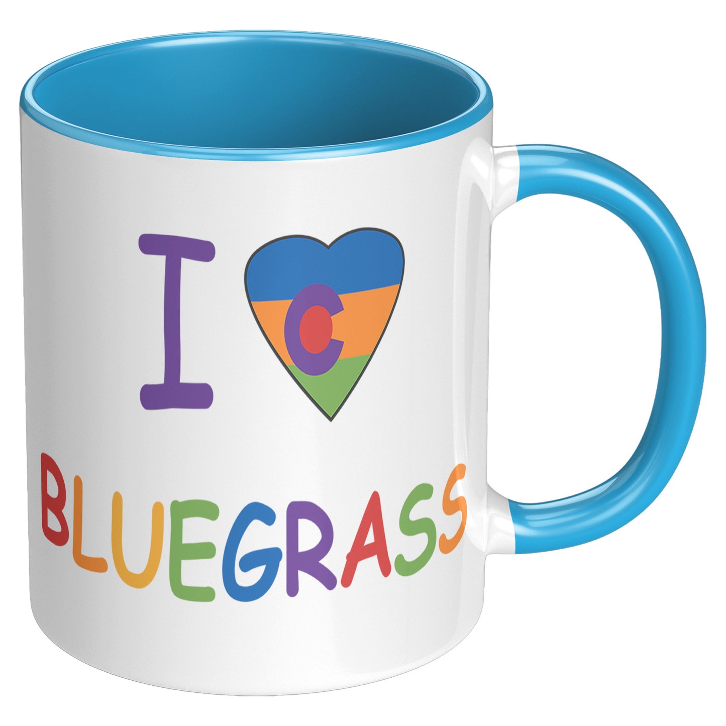 I Colorado Heart Bluegrass Pride 11oz Accent Mug