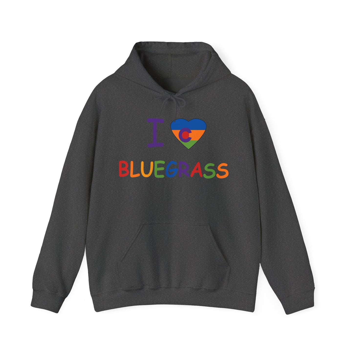 I Colorado Heart Bluegrass Pride Unisex Heavy Blend™ Hoodie Sweatshirt, Festival Hoodie, Bluegrass Music Lover Gift