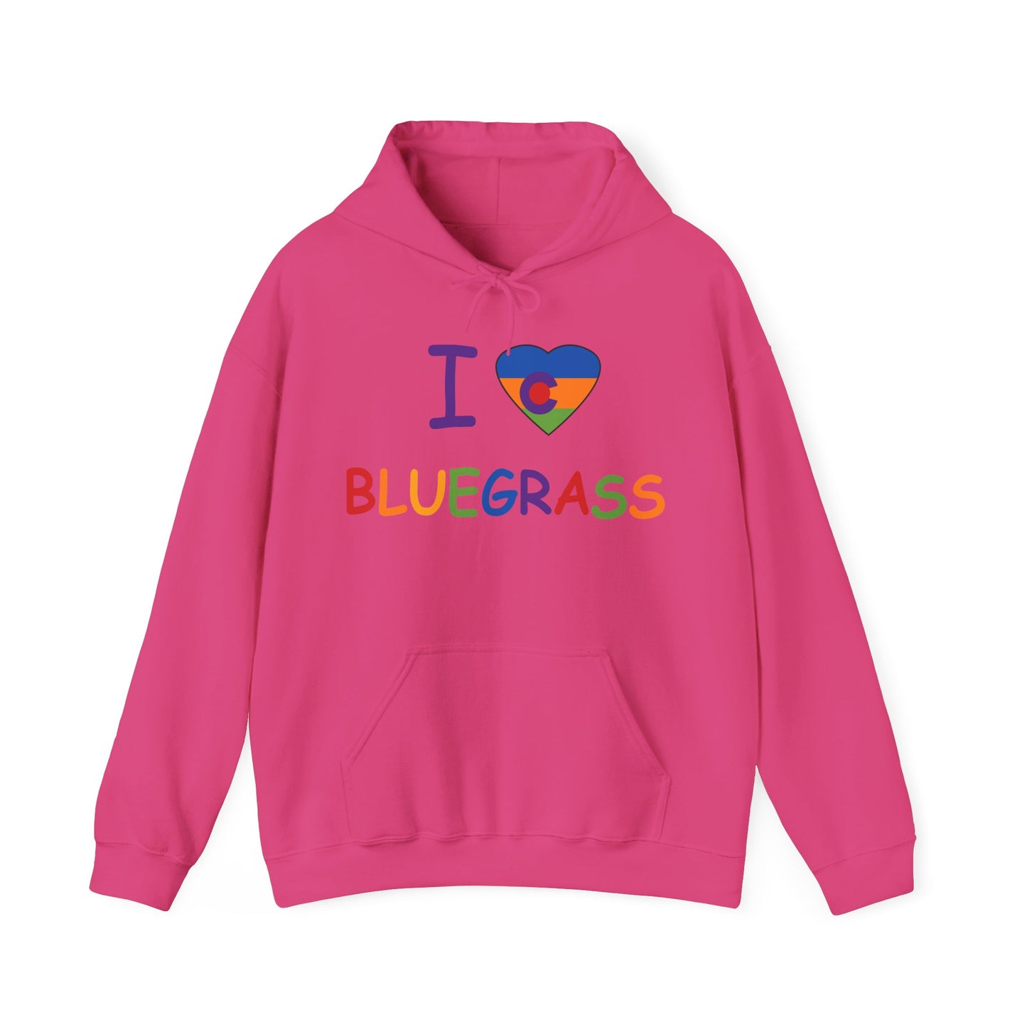 I Colorado Heart Bluegrass Pride Unisex Heavy Blend™ Hoodie Sweatshirt, Festival Hoodie, Bluegrass Music Lover Gift