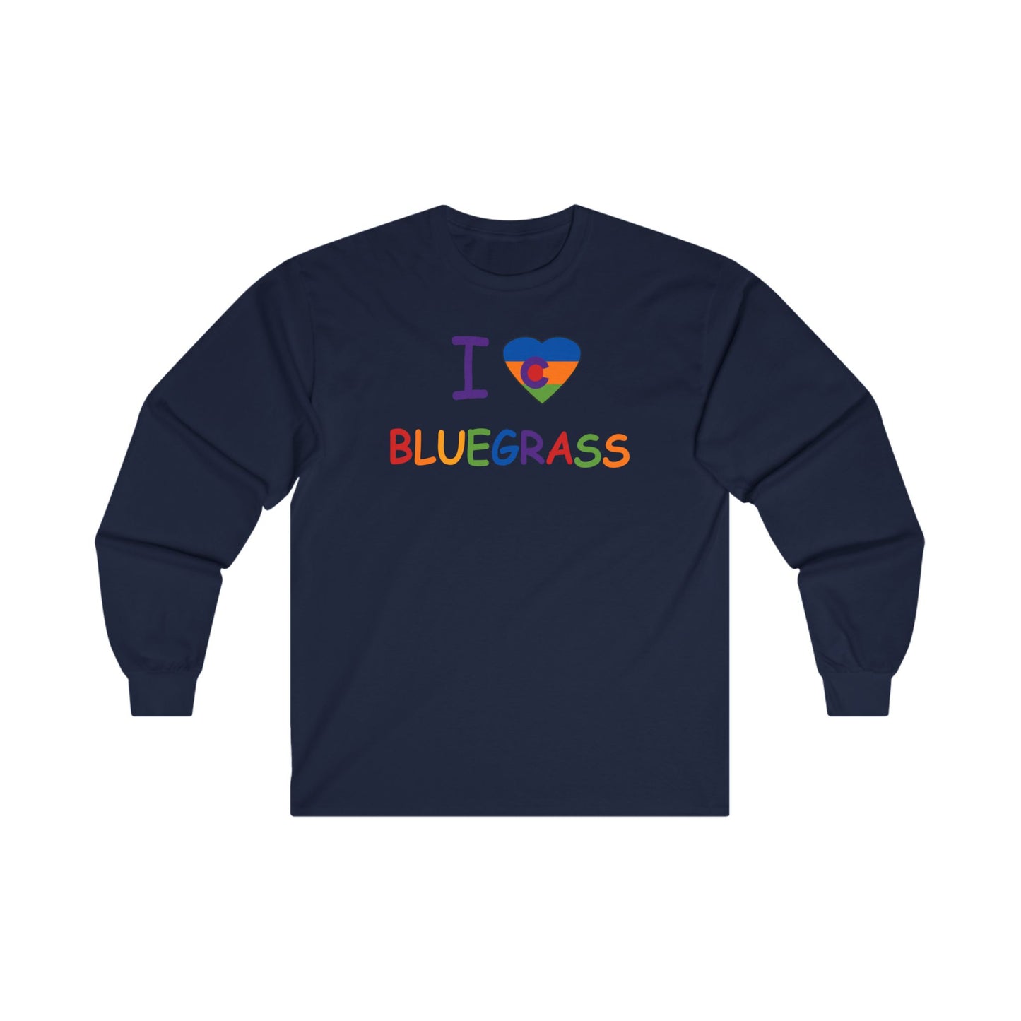 I Colorado Heart Bluegrass Pride Unisex Ultra Cotton Long Sleeve T-shirt, Festival Shirt