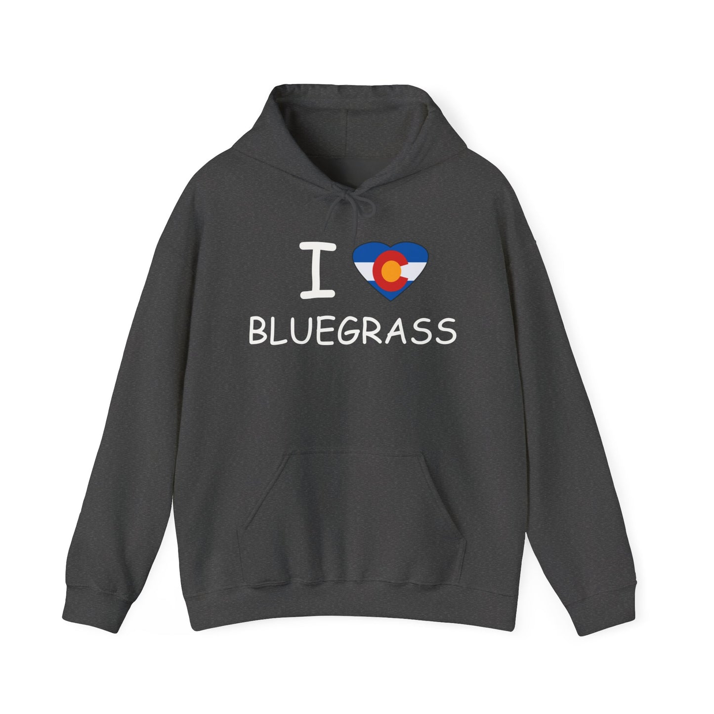 I Colorado Heart Bluegrass Unisex Heavy Blend™ Hoodie Sweatshirt, Festival Hoodie, Bluegrass Music Lover Gift