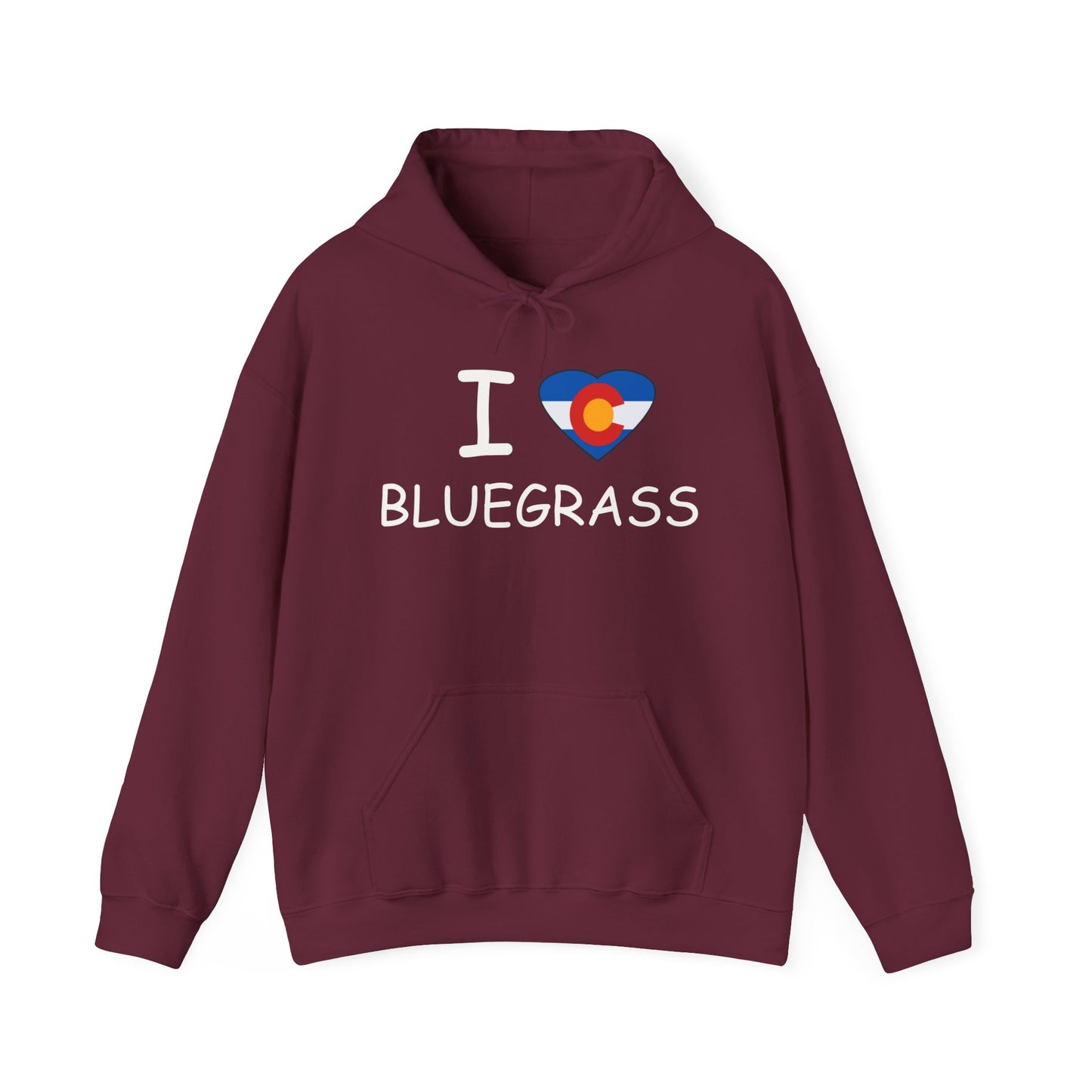 I Colorado Heart Bluegrass Unisex Heavy Blend™ Hoodie Sweatshirt, Festival Hoodie, Bluegrass Music Lover Gift