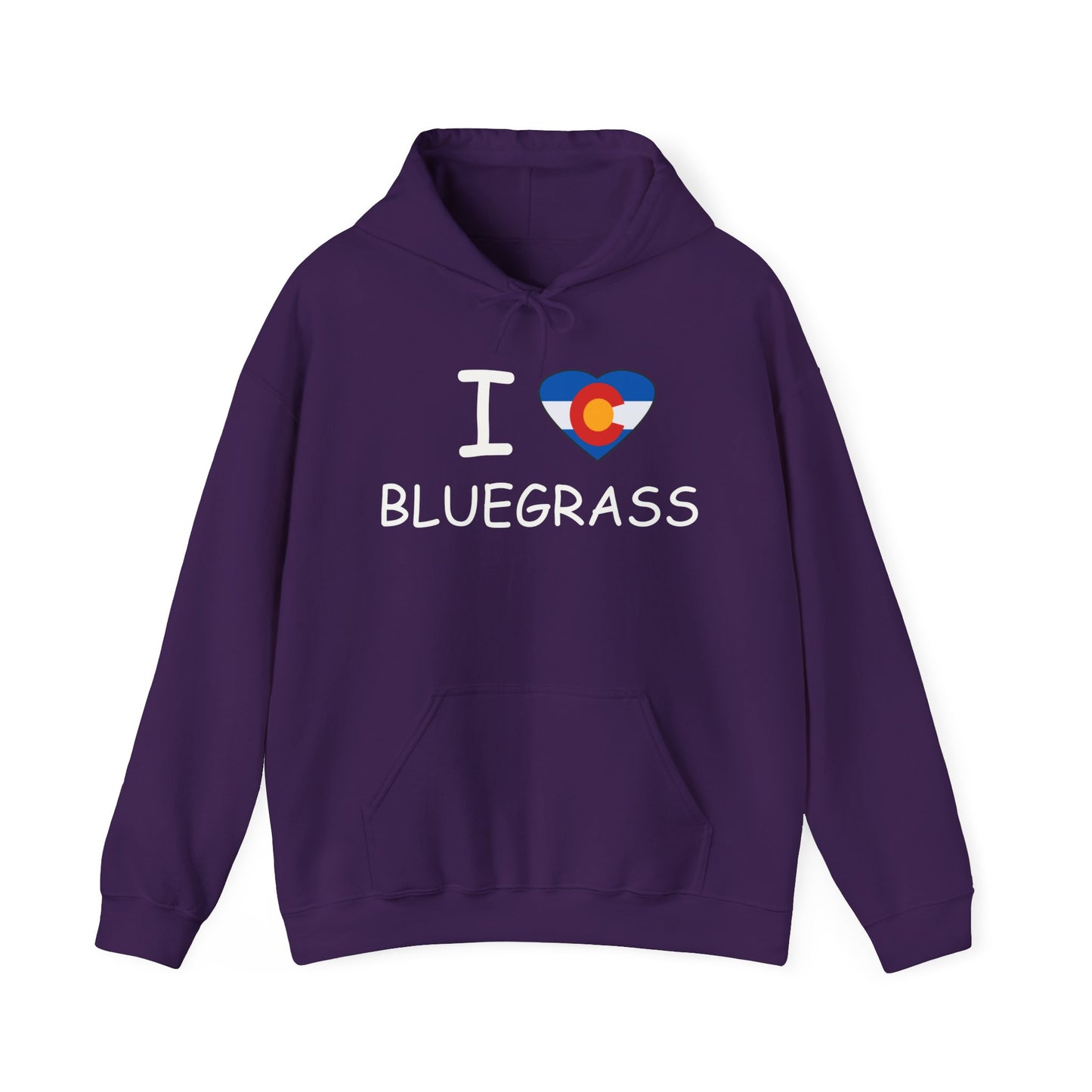 I Colorado Heart Bluegrass Unisex Heavy Blend™ Hoodie Sweatshirt, Festival Hoodie, Bluegrass Music Lover Gift