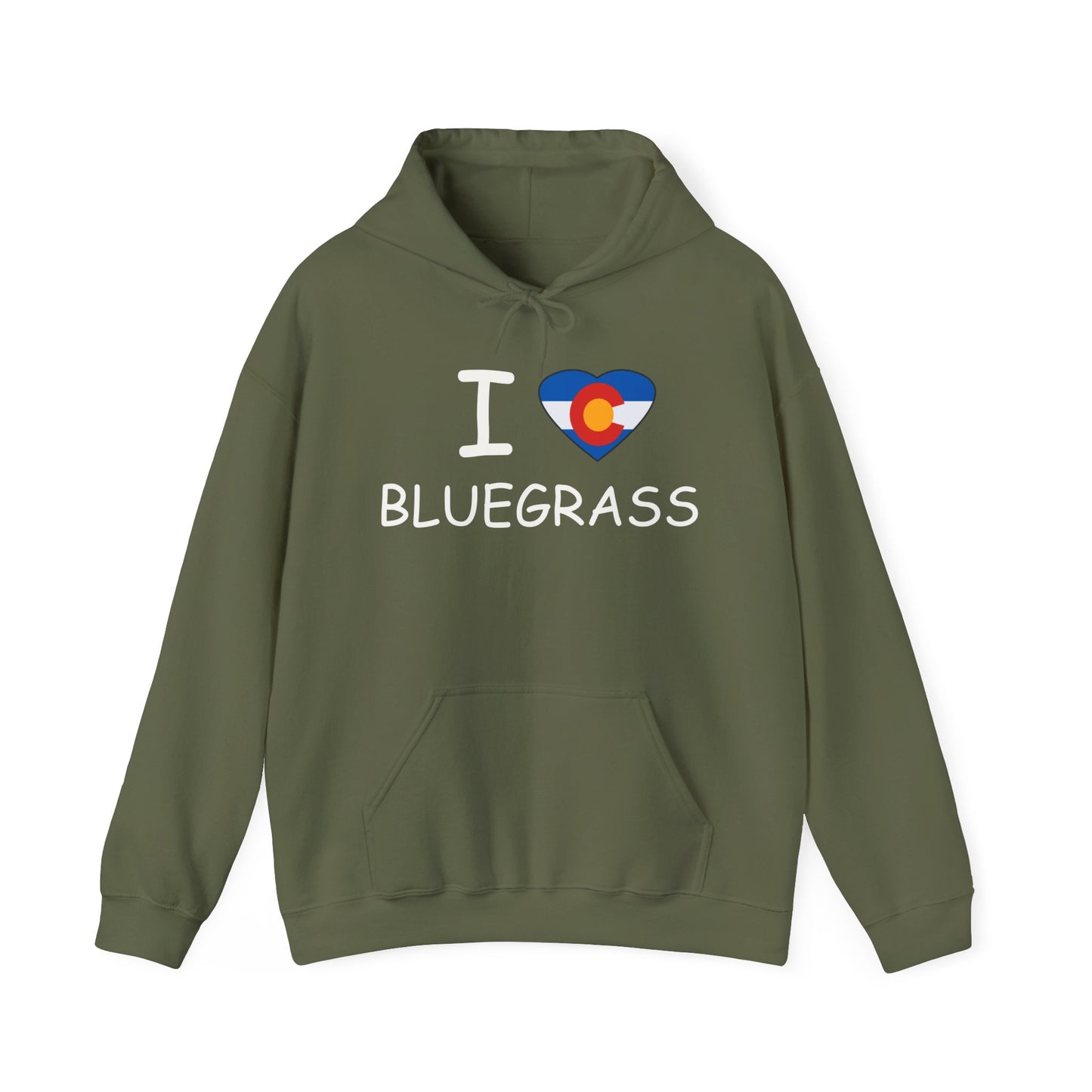 I Colorado Heart Bluegrass Unisex Heavy Blend™ Hoodie Sweatshirt, Festival Hoodie, Bluegrass Music Lover Gift