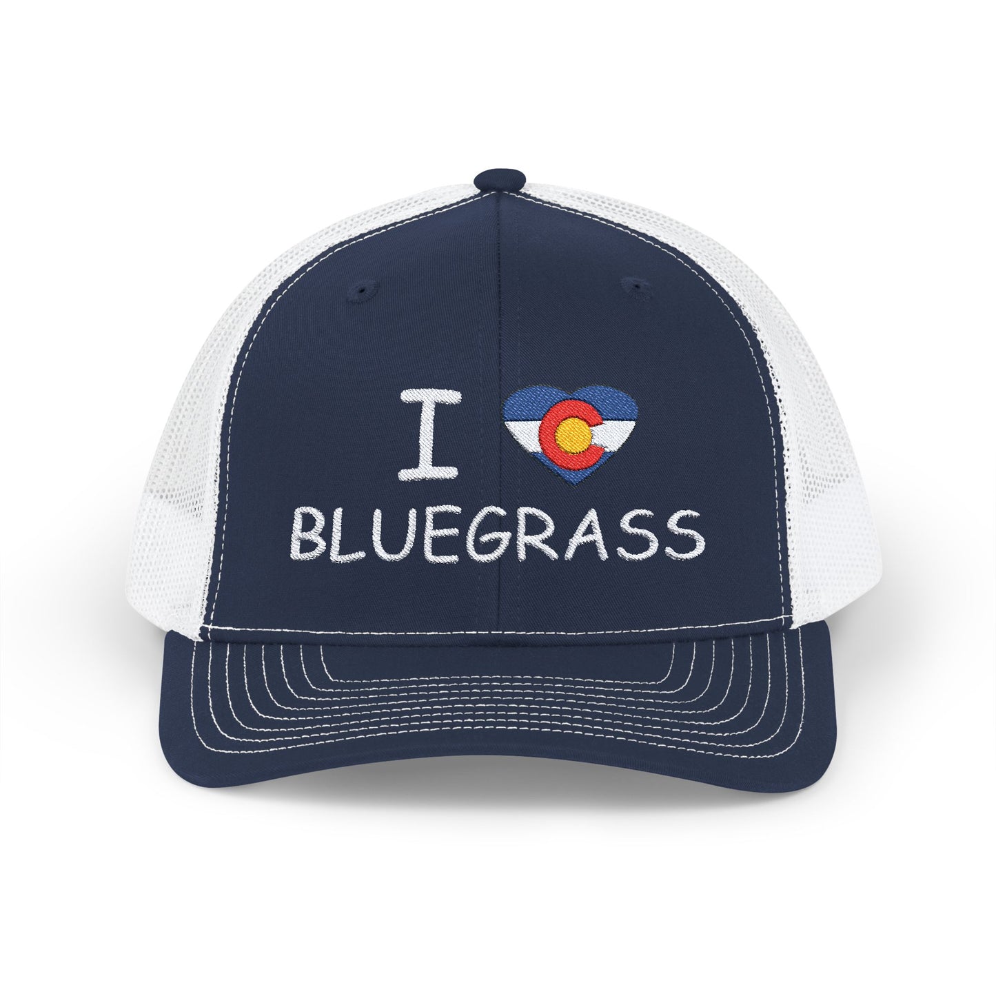 I Colorado Heart Love Bluegrass Embroidered Snapback Trucker Cap, Festival Hat