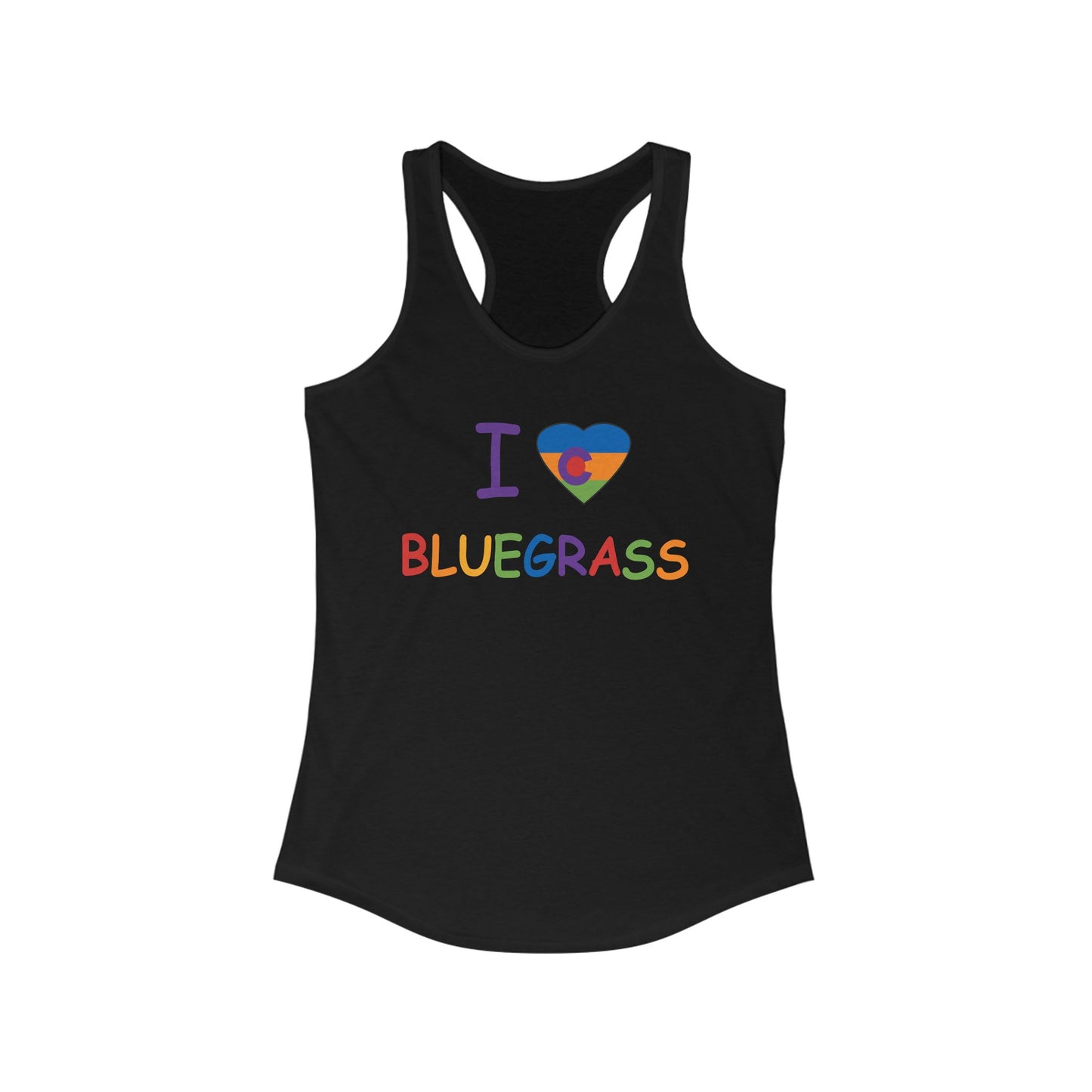 I Colorado Heart Love Bluegrass Pride Racerback Tank, Bluegrass Music Lover Gift