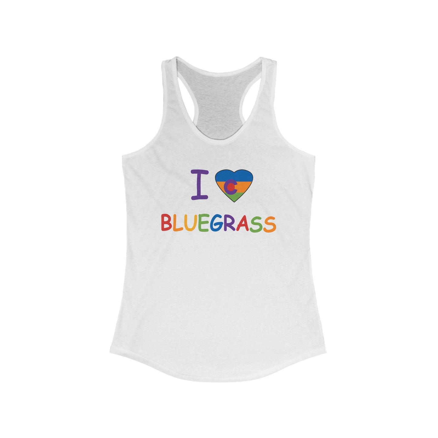 I Colorado Heart Love Bluegrass Pride Racerback Tank, Bluegrass Music Lover Gift