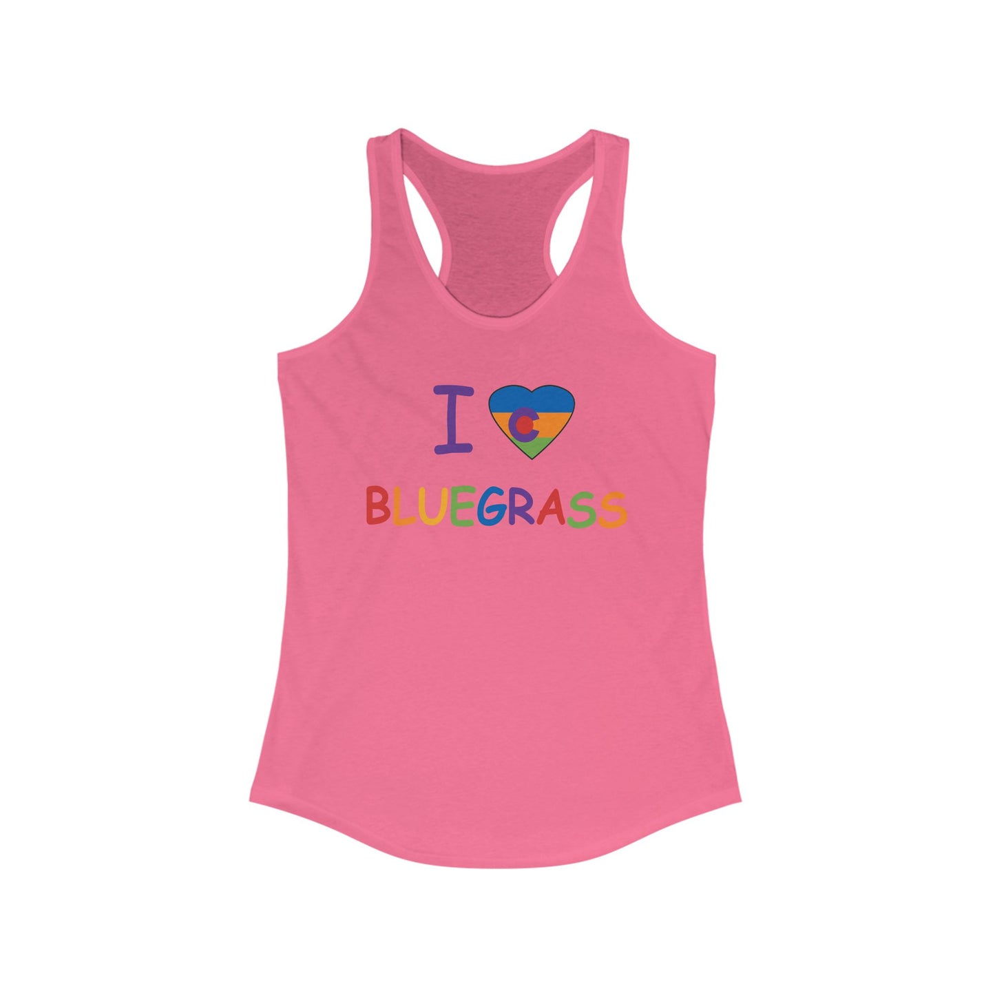 I Colorado Heart Love Bluegrass Pride Racerback Tank, Bluegrass Music Lover Gift