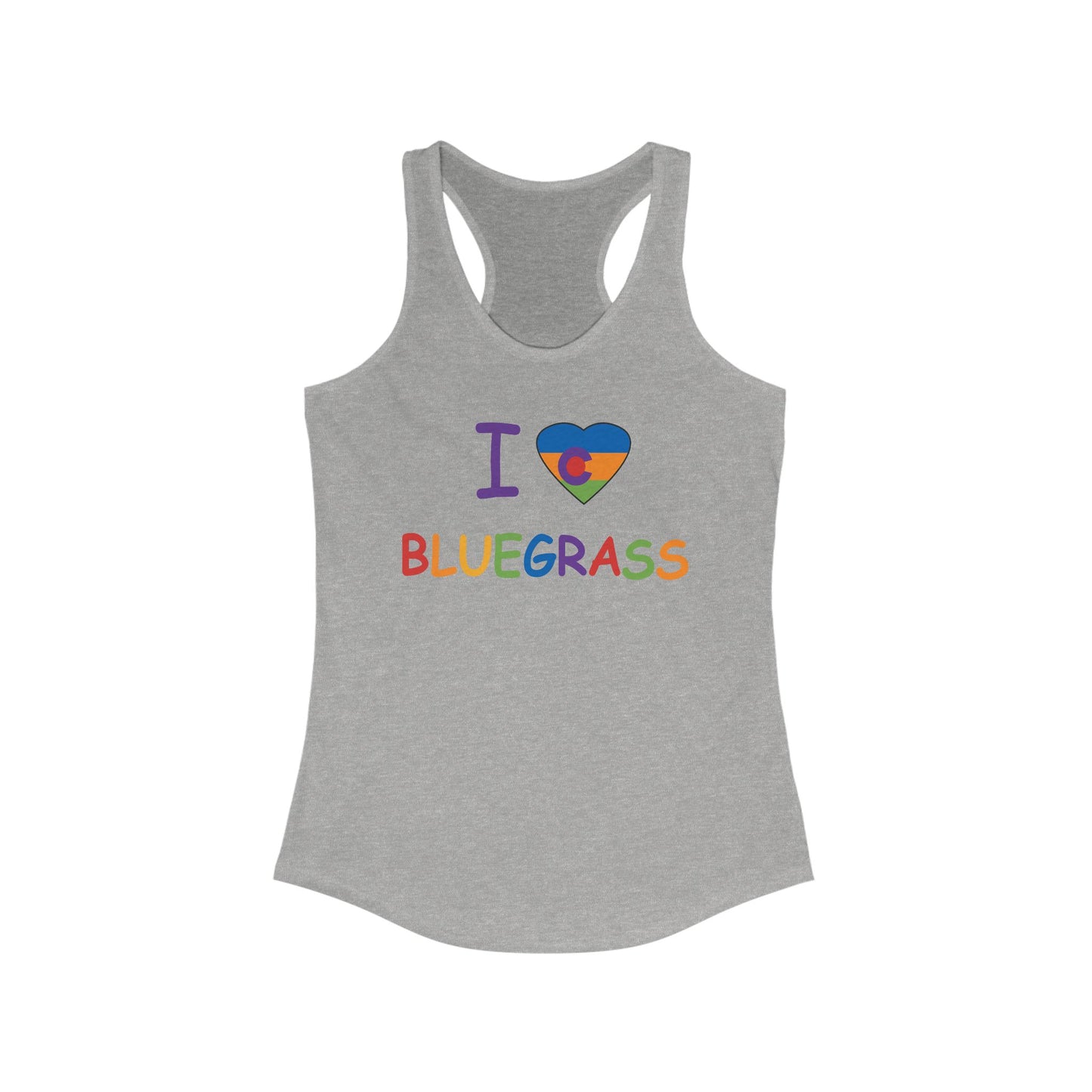 I Colorado Heart Love Bluegrass Pride Racerback Tank, Bluegrass Music Lover Gift