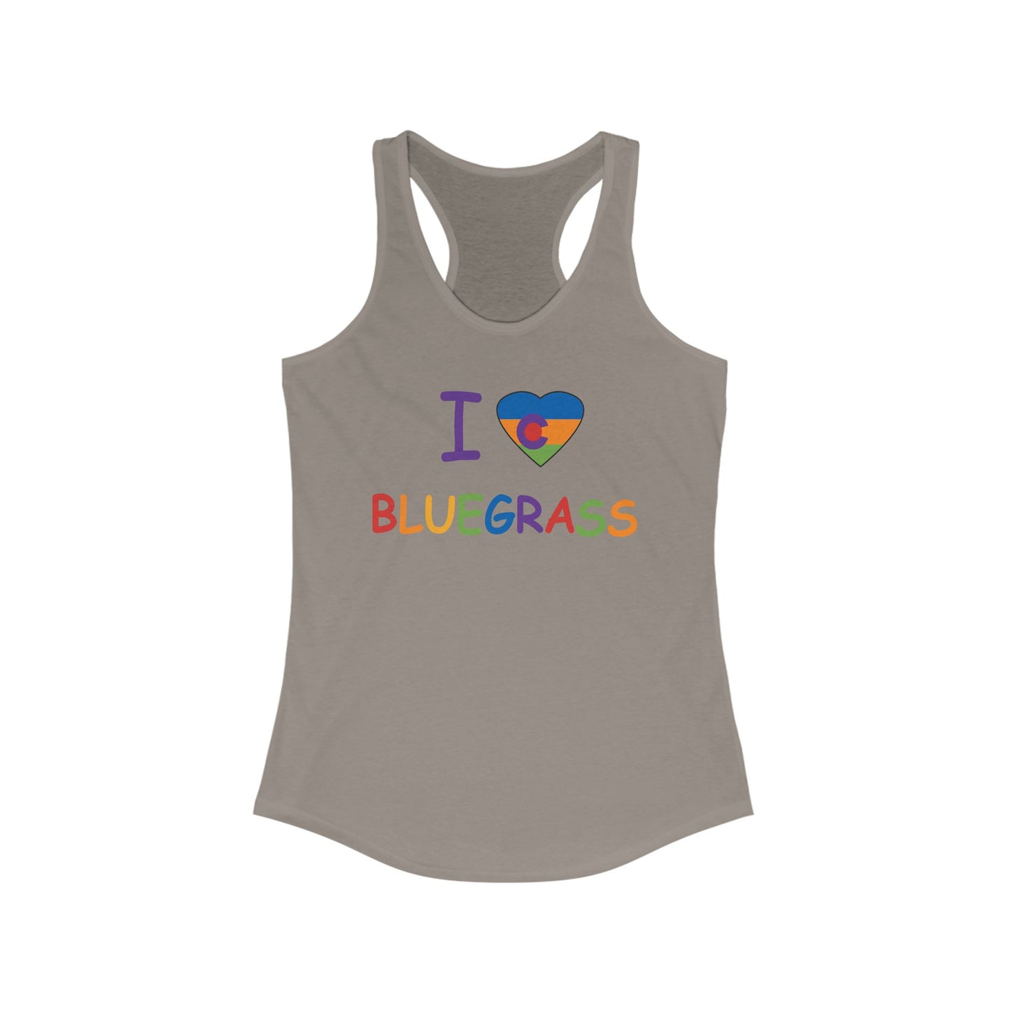 I Colorado Heart Love Bluegrass Pride Racerback Tank, Bluegrass Music Lover Gift