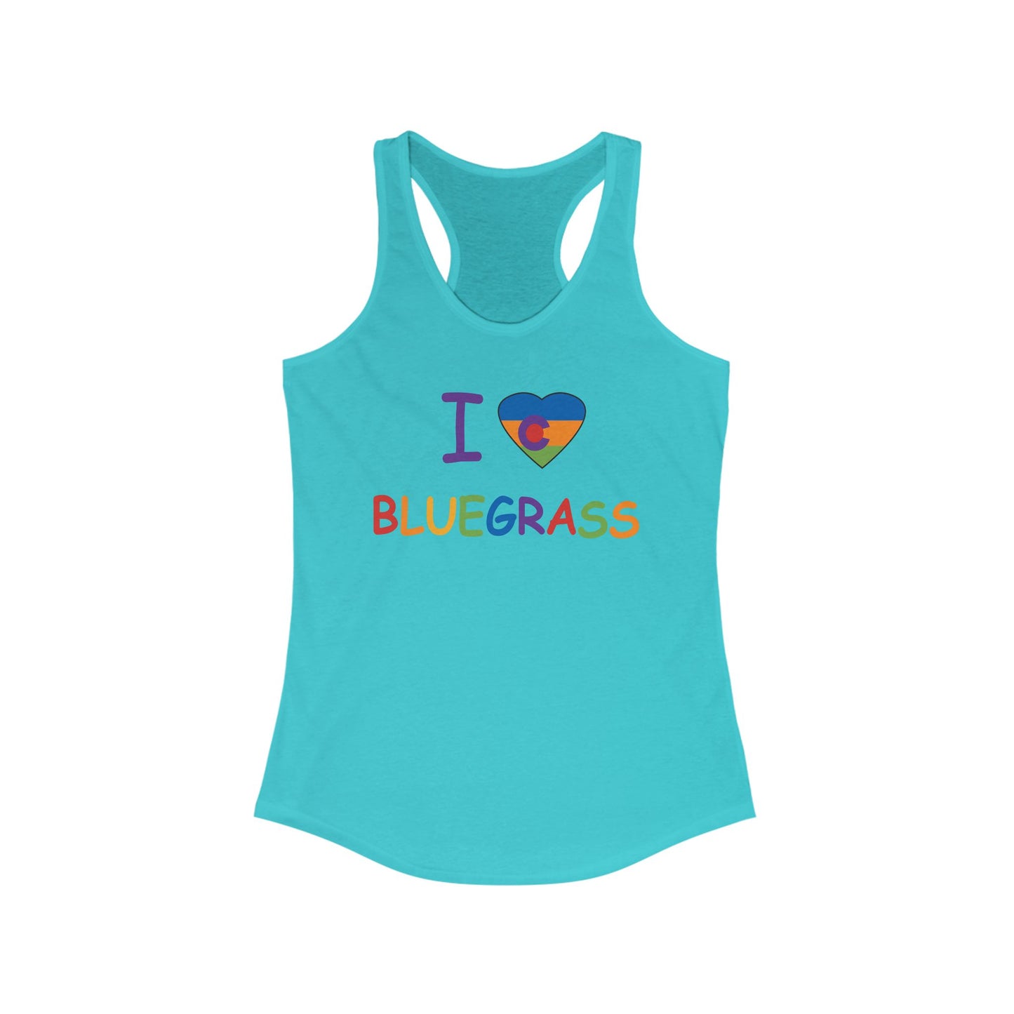 I Colorado Heart Love Bluegrass Pride Racerback Tank, Bluegrass Music Lover Gift