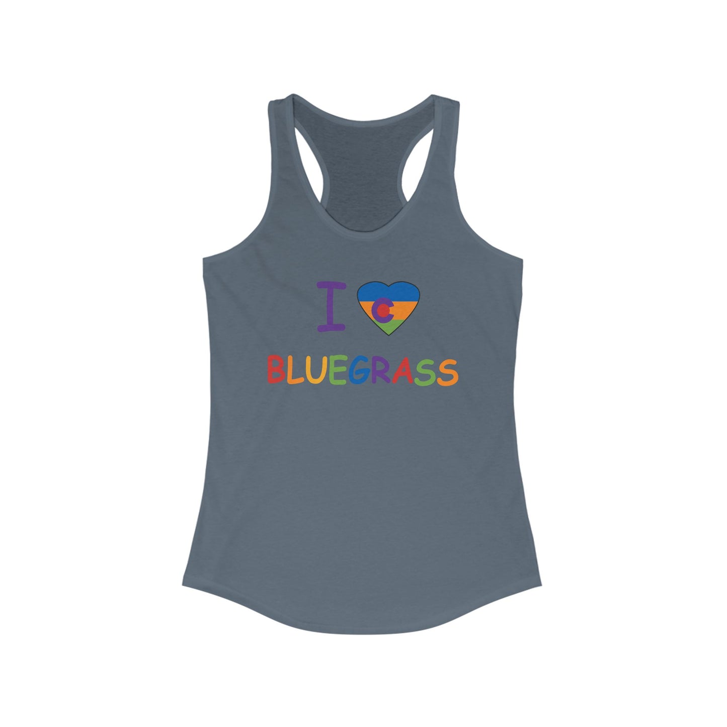 I Colorado Heart Love Bluegrass Pride Racerback Tank, Bluegrass Music Lover Gift
