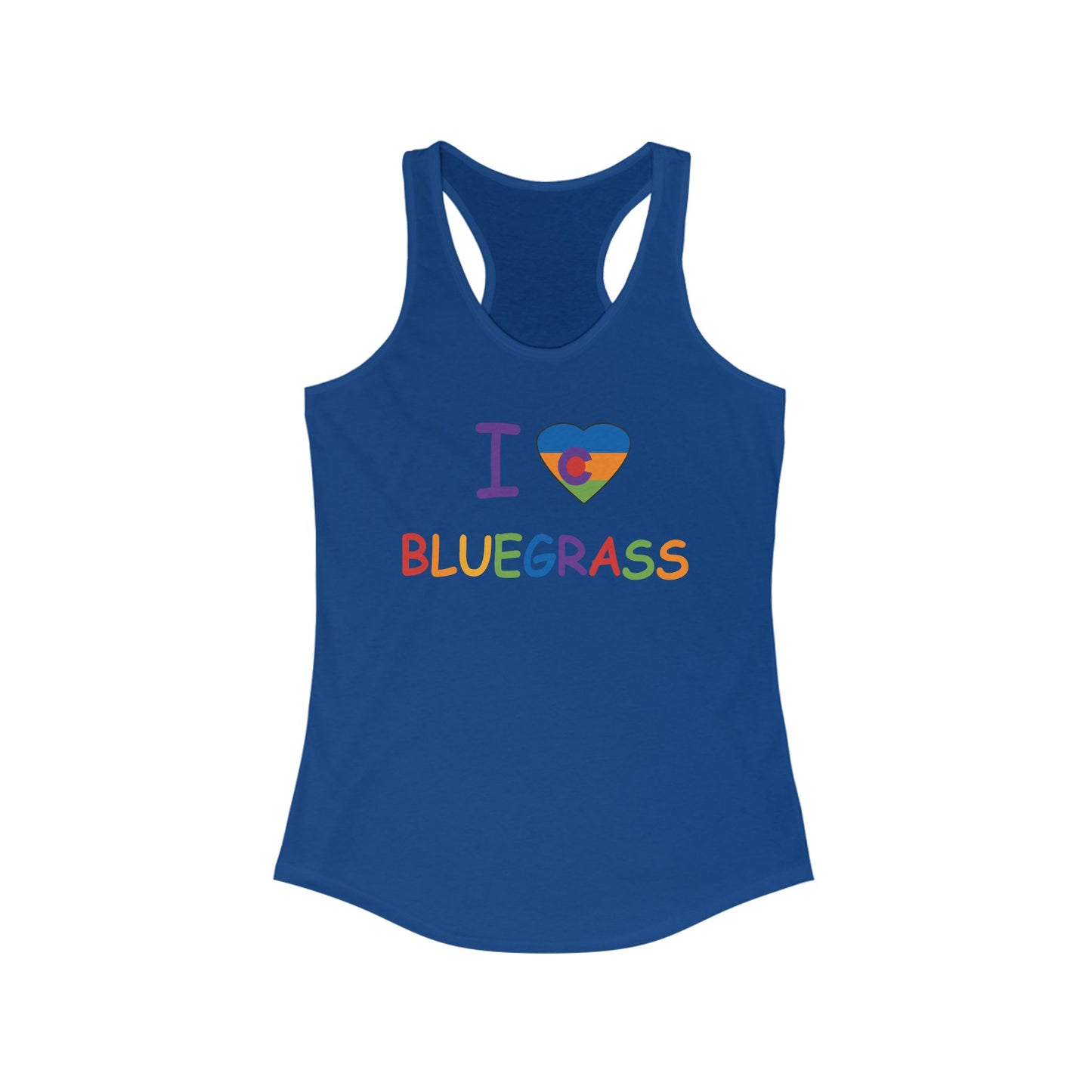 I Colorado Heart Love Bluegrass Pride Racerback Tank, Bluegrass Music Lover Gift