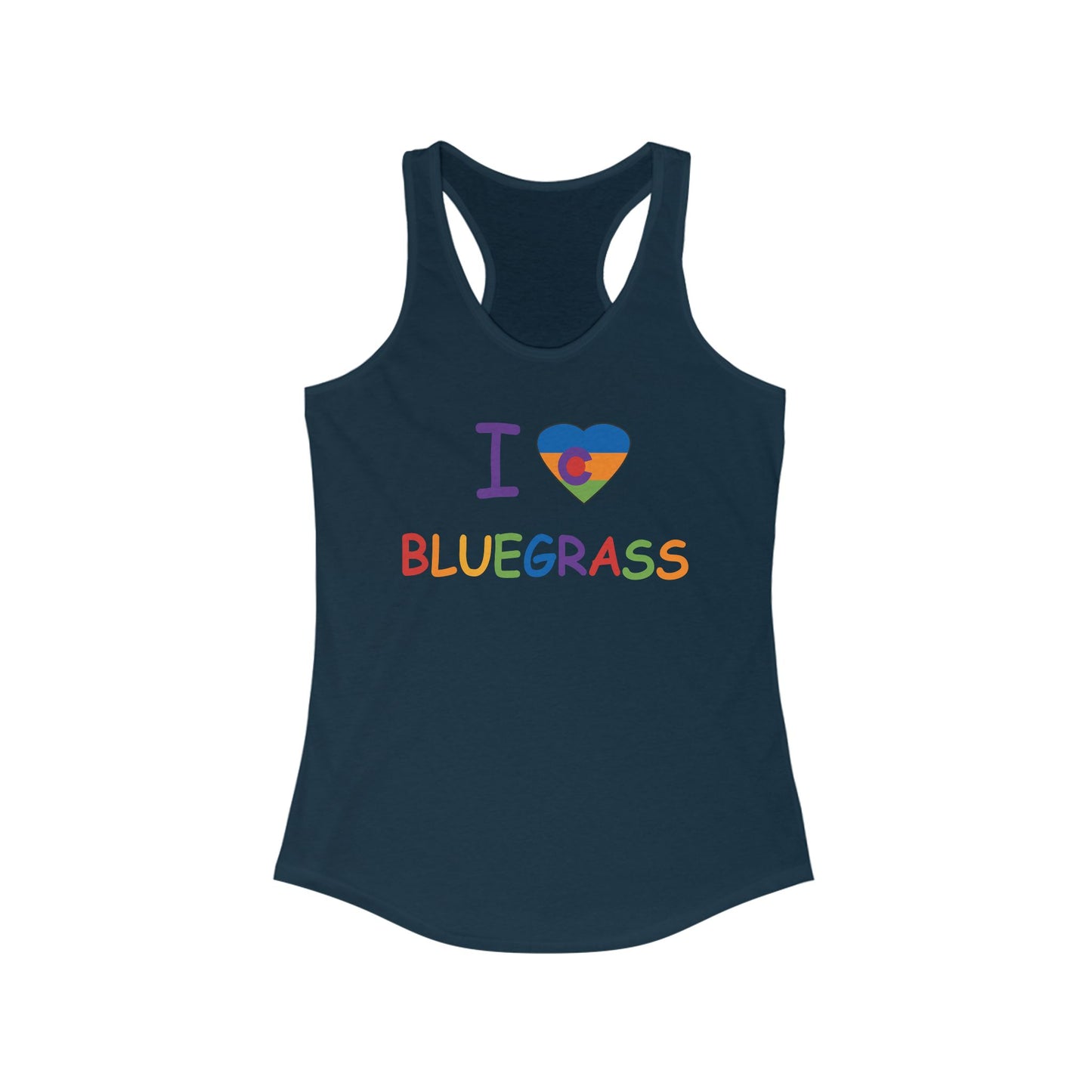 I Colorado Heart Love Bluegrass Pride Racerback Tank, Bluegrass Music Lover Gift