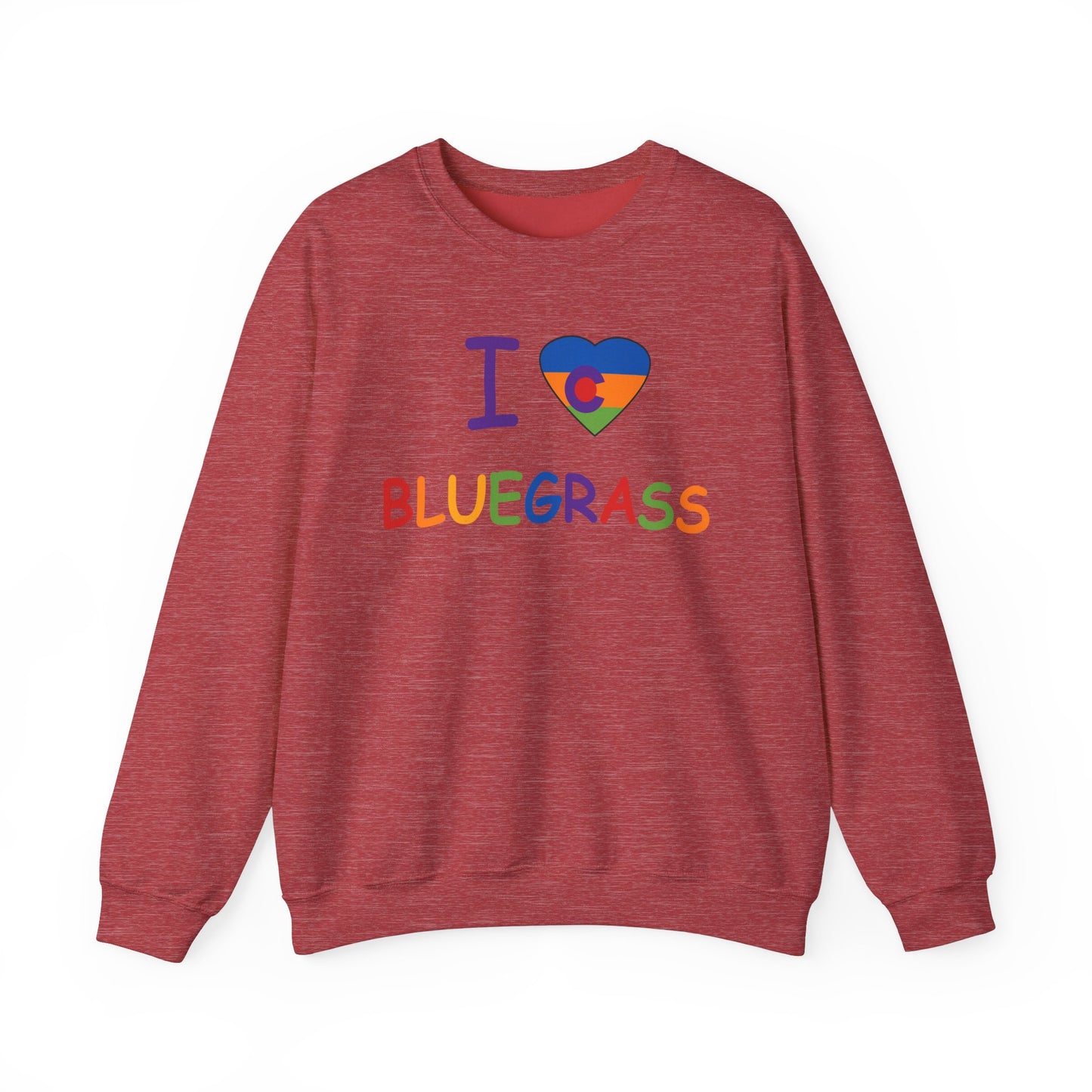 I Colorado Heart Love Bluegrass Pride Unisex Heavy Blend™ Crewneck Sweatshirt, Music Lover Gift, Festival Shirt
