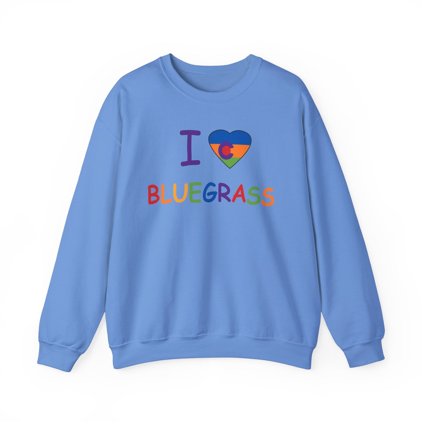 I Colorado Heart Love Bluegrass Pride Unisex Heavy Blend™ Crewneck Sweatshirt, Music Lover Gift, Festival Shirt