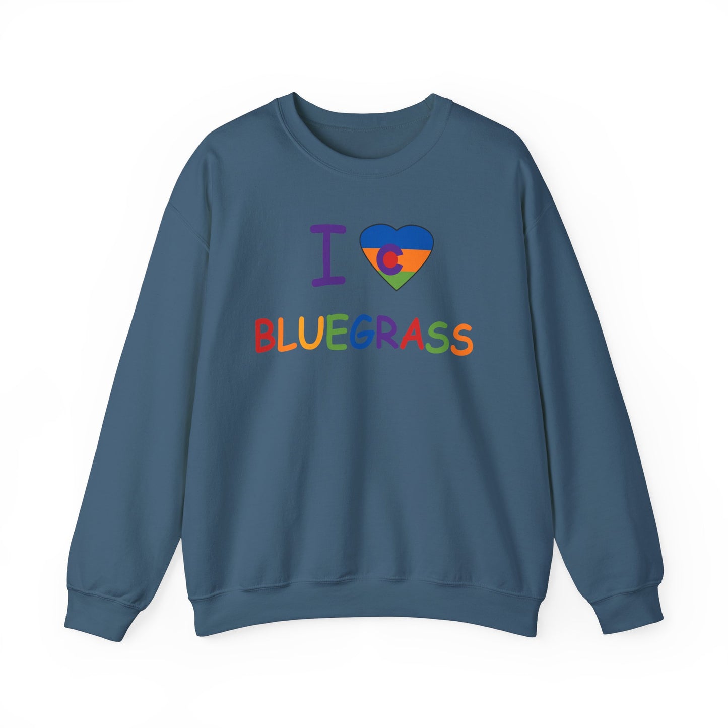 I Colorado Heart Love Bluegrass Pride Unisex Heavy Blend™ Crewneck Sweatshirt, Music Lover Gift, Festival Shirt