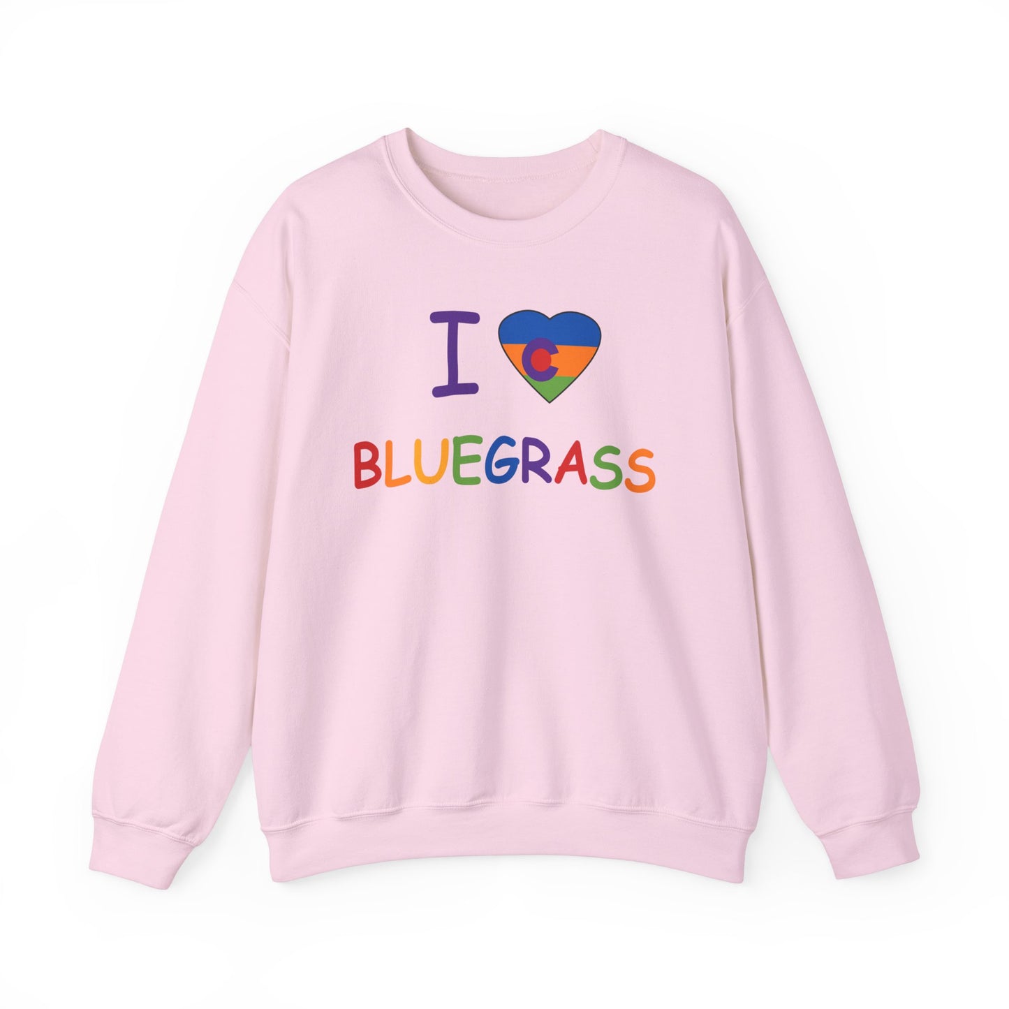 I Colorado Heart Love Bluegrass Pride Unisex Heavy Blend™ Crewneck Sweatshirt, Music Lover Gift, Festival Shirt