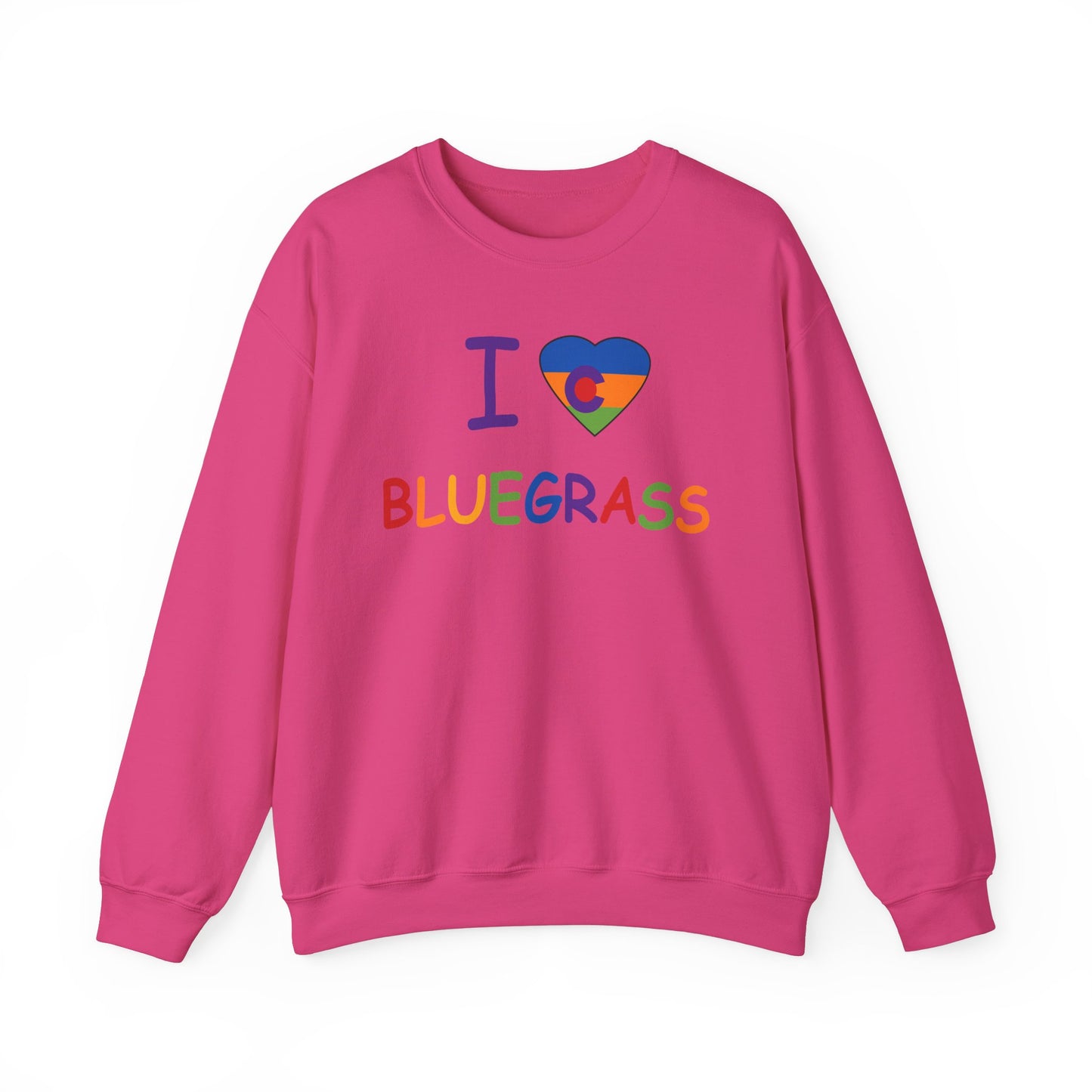 I Colorado Heart Love Bluegrass Pride Unisex Heavy Blend™ Crewneck Sweatshirt, Music Lover Gift, Festival Shirt