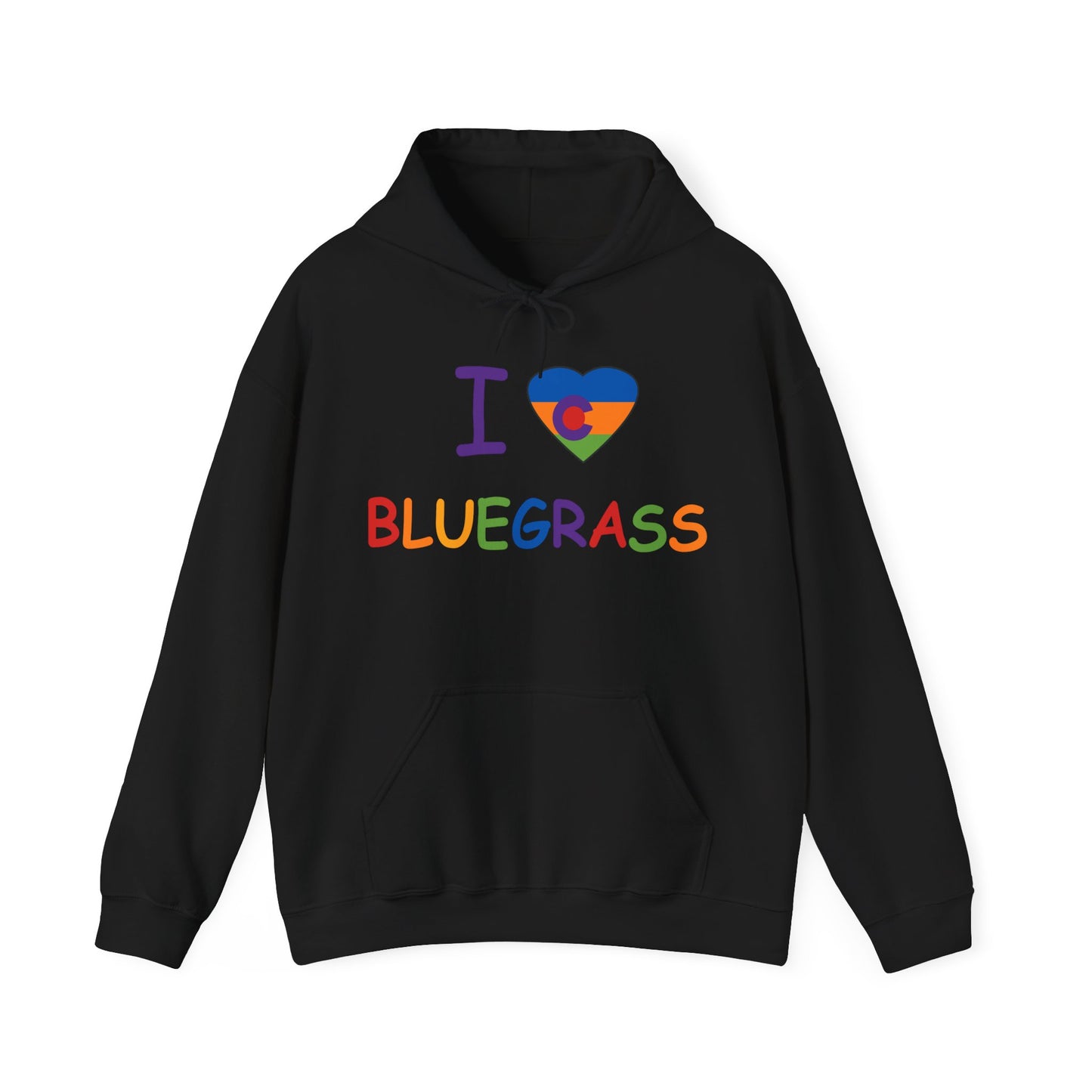 I Colorado Heart Bluegrass Pride Unisex Heavy Blend™ Hoodie Sweatshirt, Festival Hoodie, Bluegrass Music Lover Gift