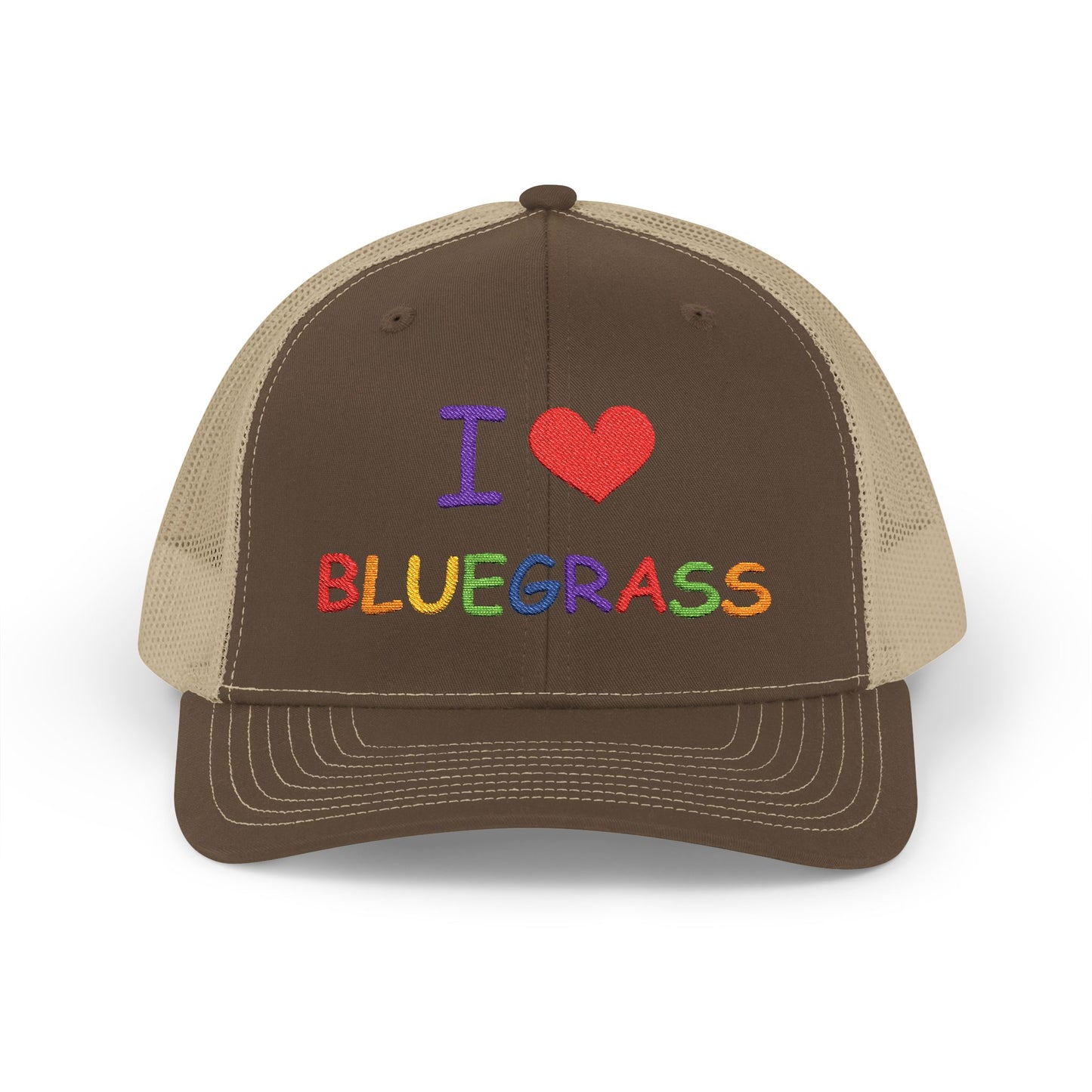 I Heart Bluegrass Pride Snapback Trucker Cap, Festival Hat