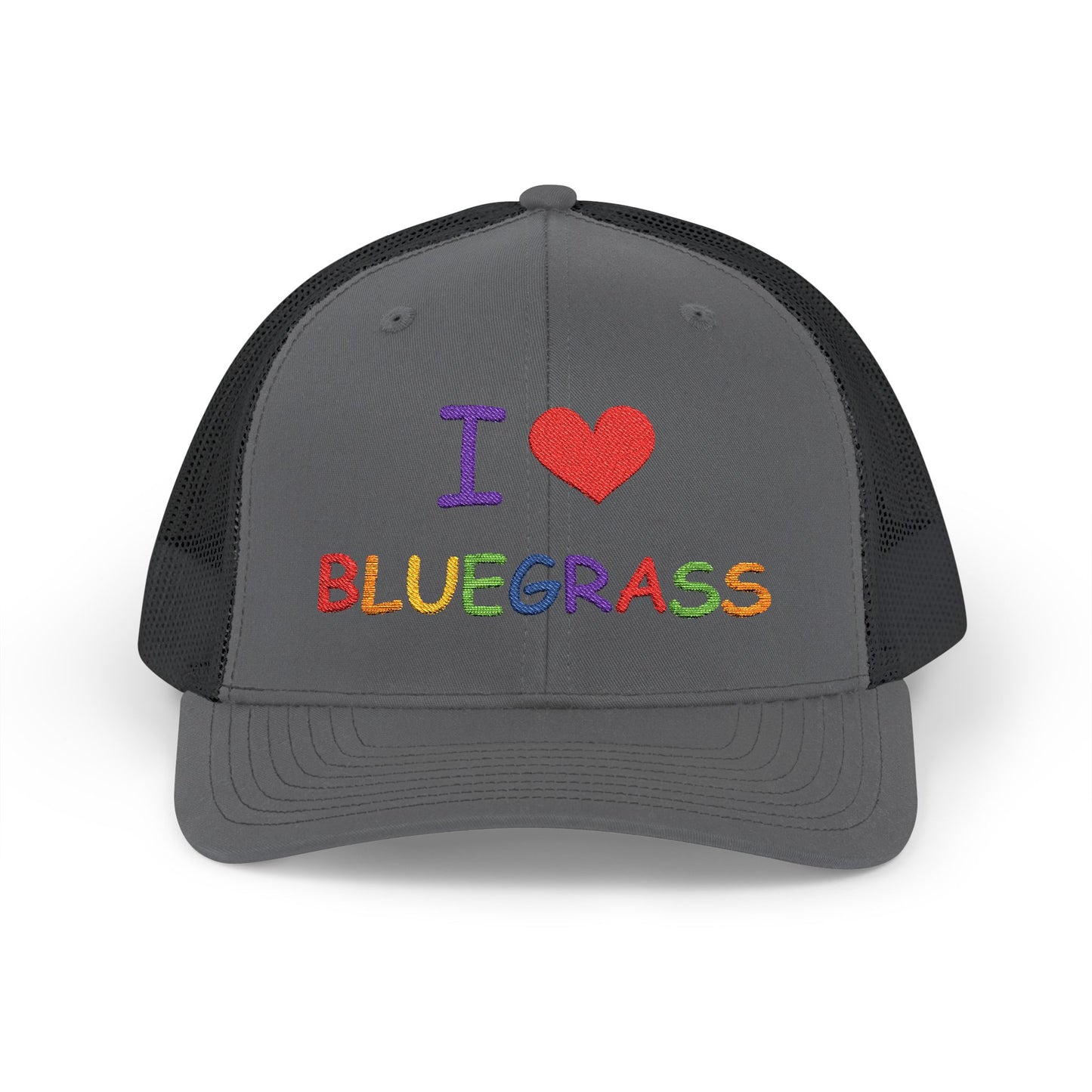 I Heart Bluegrass Pride Snapback Trucker Cap, Festival Hat
