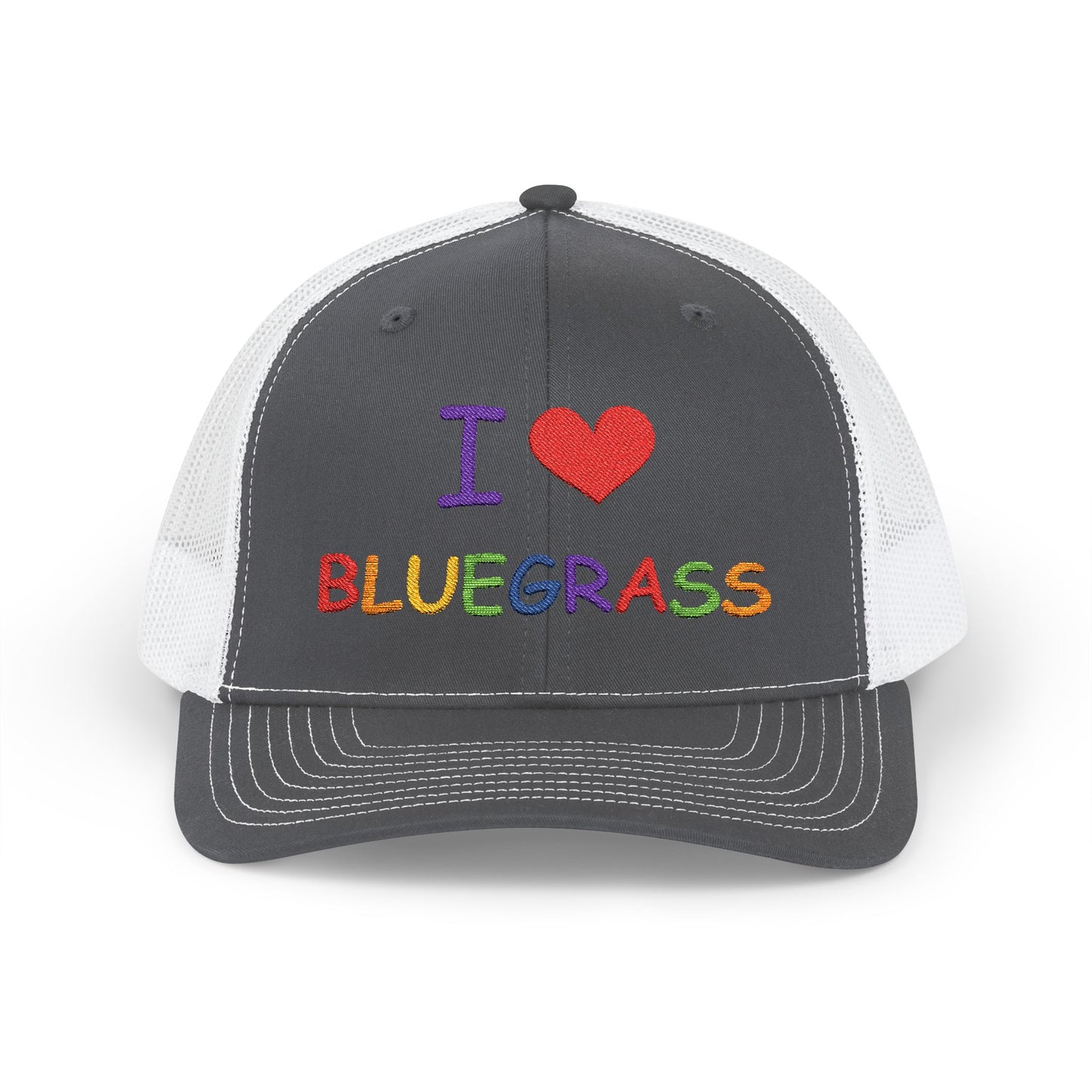 I Heart Bluegrass Pride Snapback Trucker Cap, Festival Hat