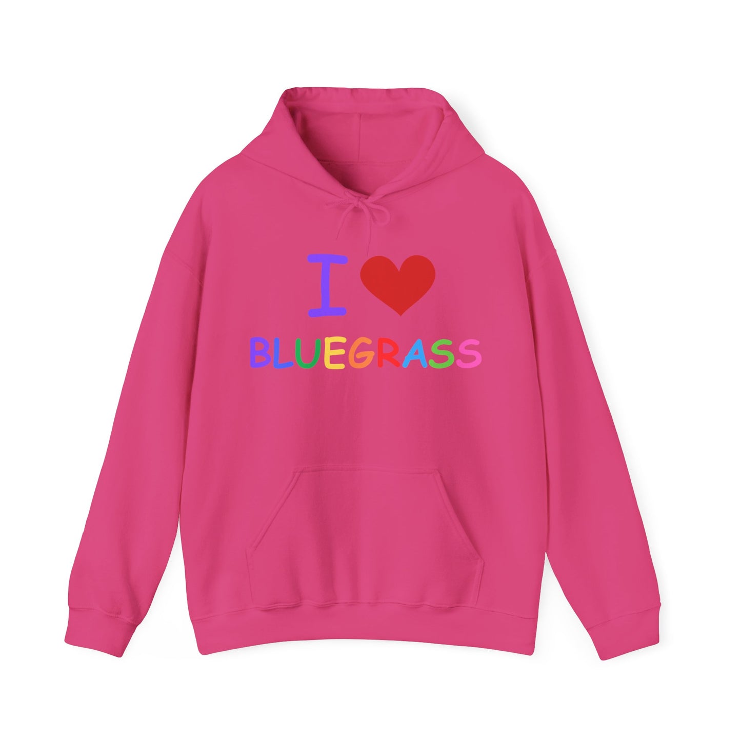 I Heart Bluegrass Pride Unisex Heavy Blend™ Hoodie Sweatshirt, Festival Hoodie, Bluegrass Music Lover Gift