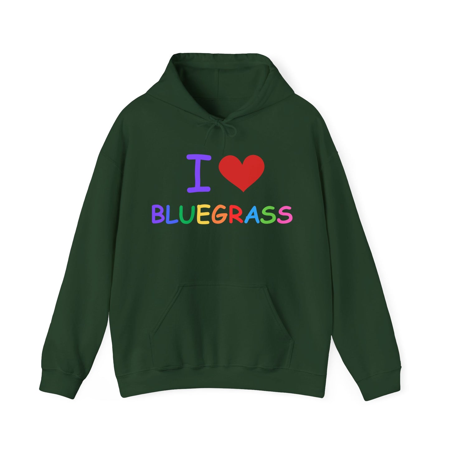 I Heart Bluegrass Pride Unisex Heavy Blend™ Hoodie Sweatshirt, Festival Hoodie, Bluegrass Music Lover Gift