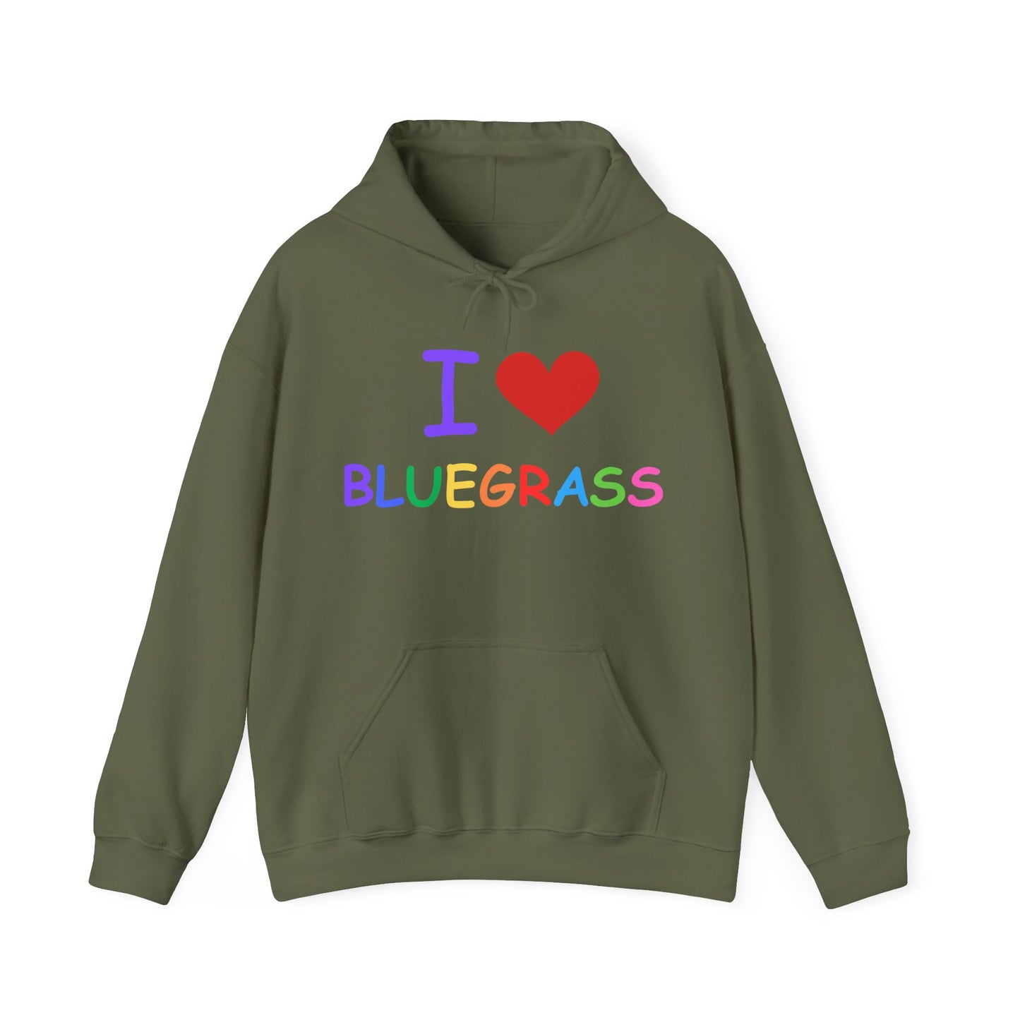 I Heart Bluegrass Pride Unisex Heavy Blend™ Hoodie Sweatshirt, Festival Hoodie, Bluegrass Music Lover Gift